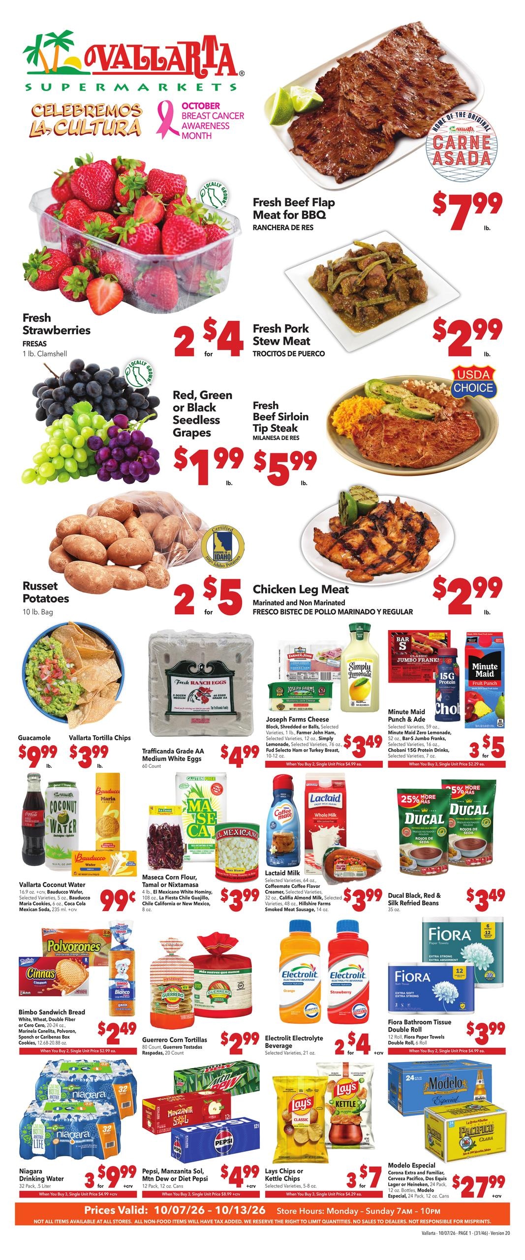 Vallarta Supermarkets weekly ad page 1
