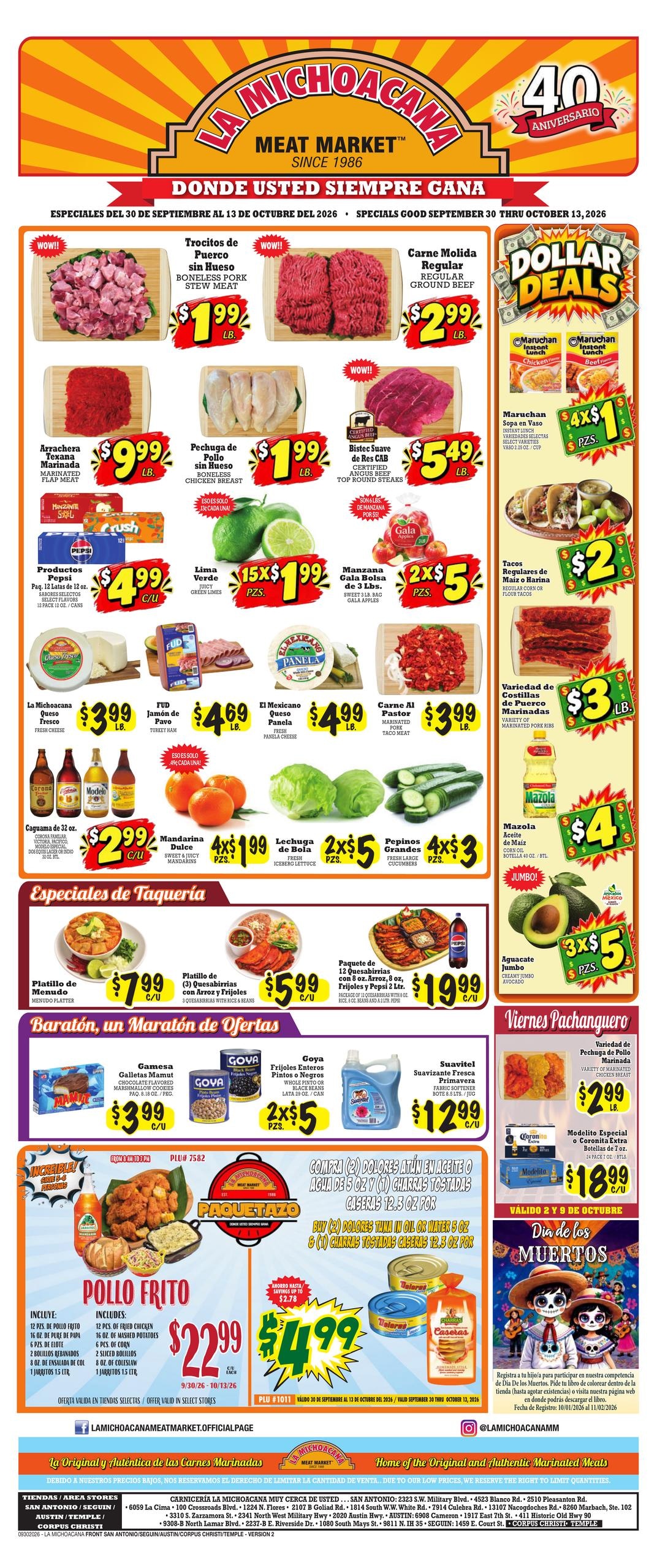 La Michoacana Meat Market weekly ad page 1