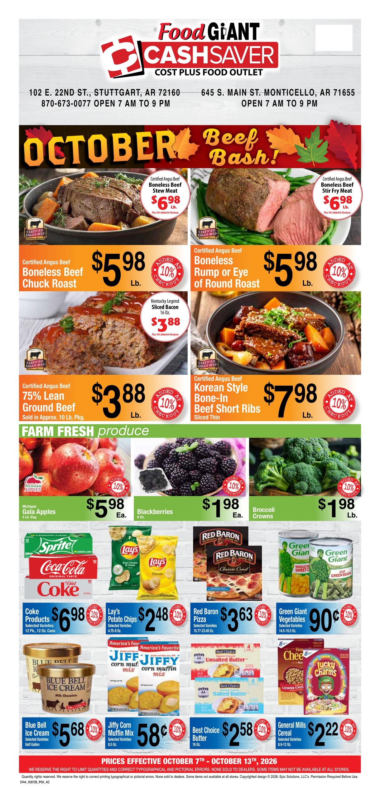 Cashsaver weekly ad page 1