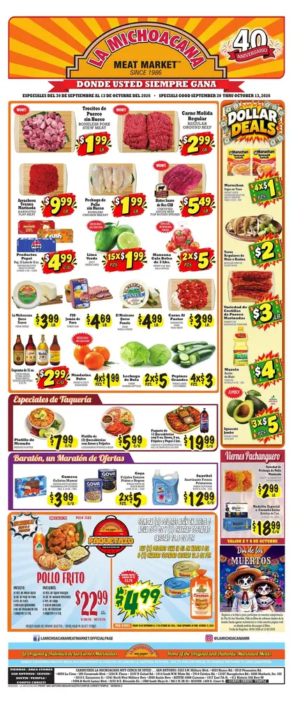 La Michoacana Meat Market Indexed Bi-Weekly