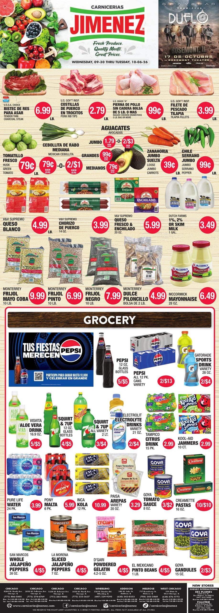 Carnicerias Jimenez weekly ad page 1