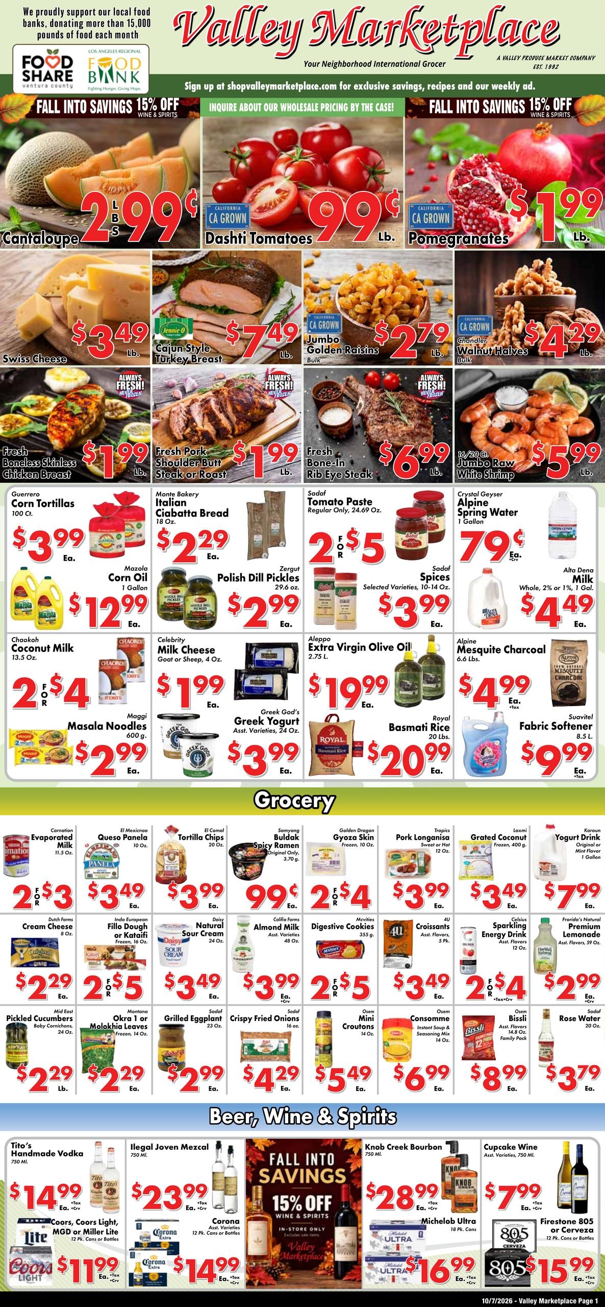 Valley Marketplace weekly ad page 1