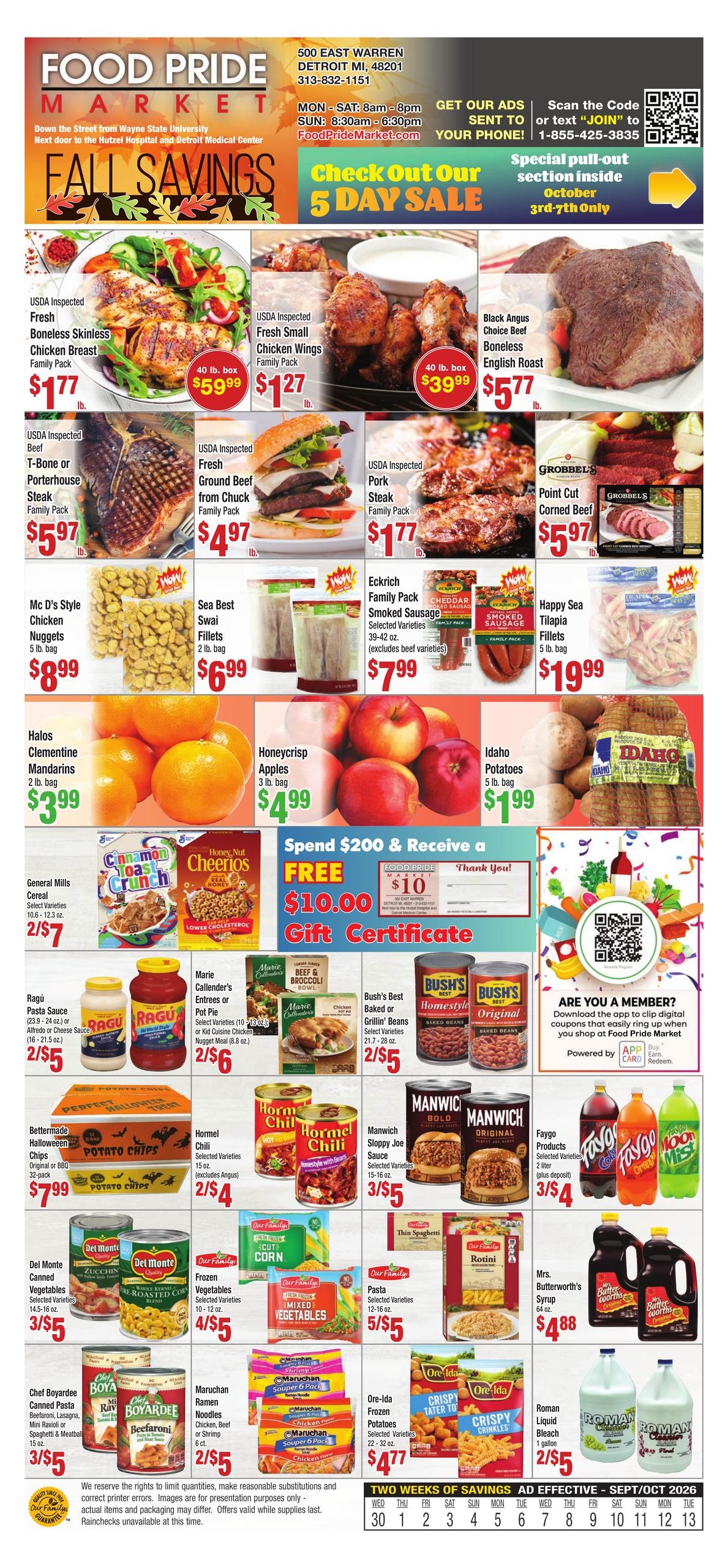 Food Pride Market weekly ad page 1