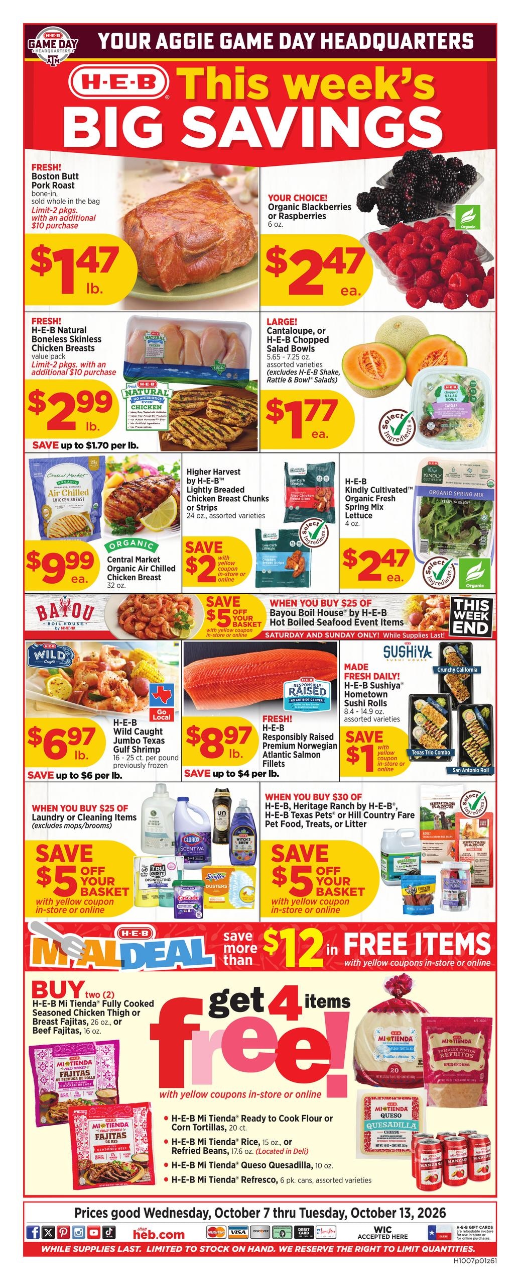 H-E-B weekly ad page 1