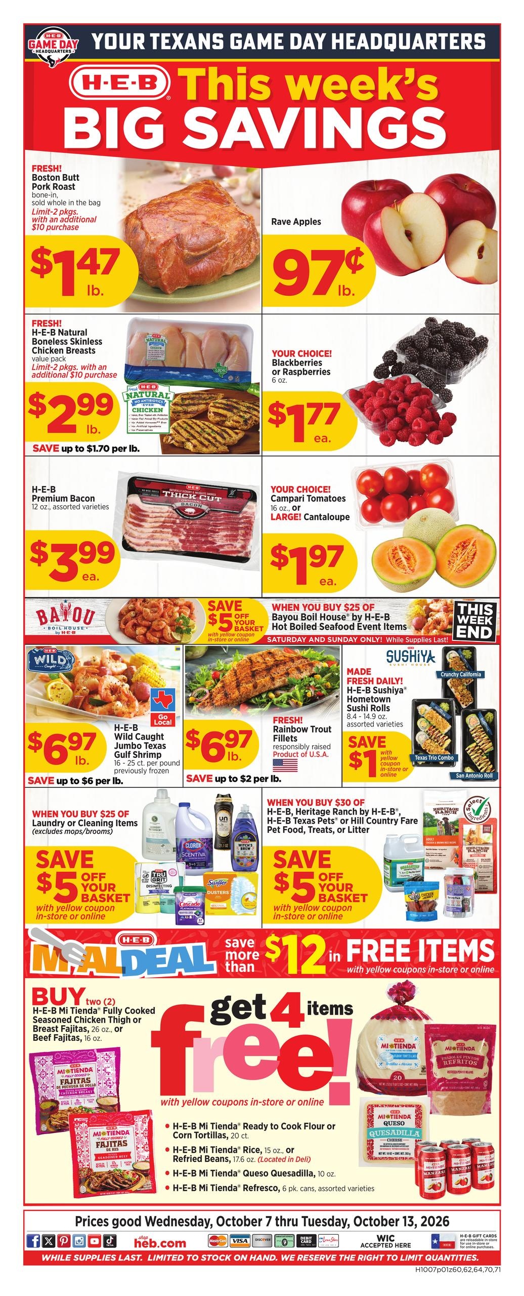 H-E-B weekly ad page 1