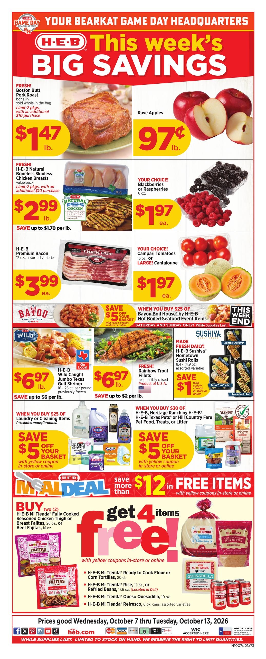 H-E-B weekly ad page 1