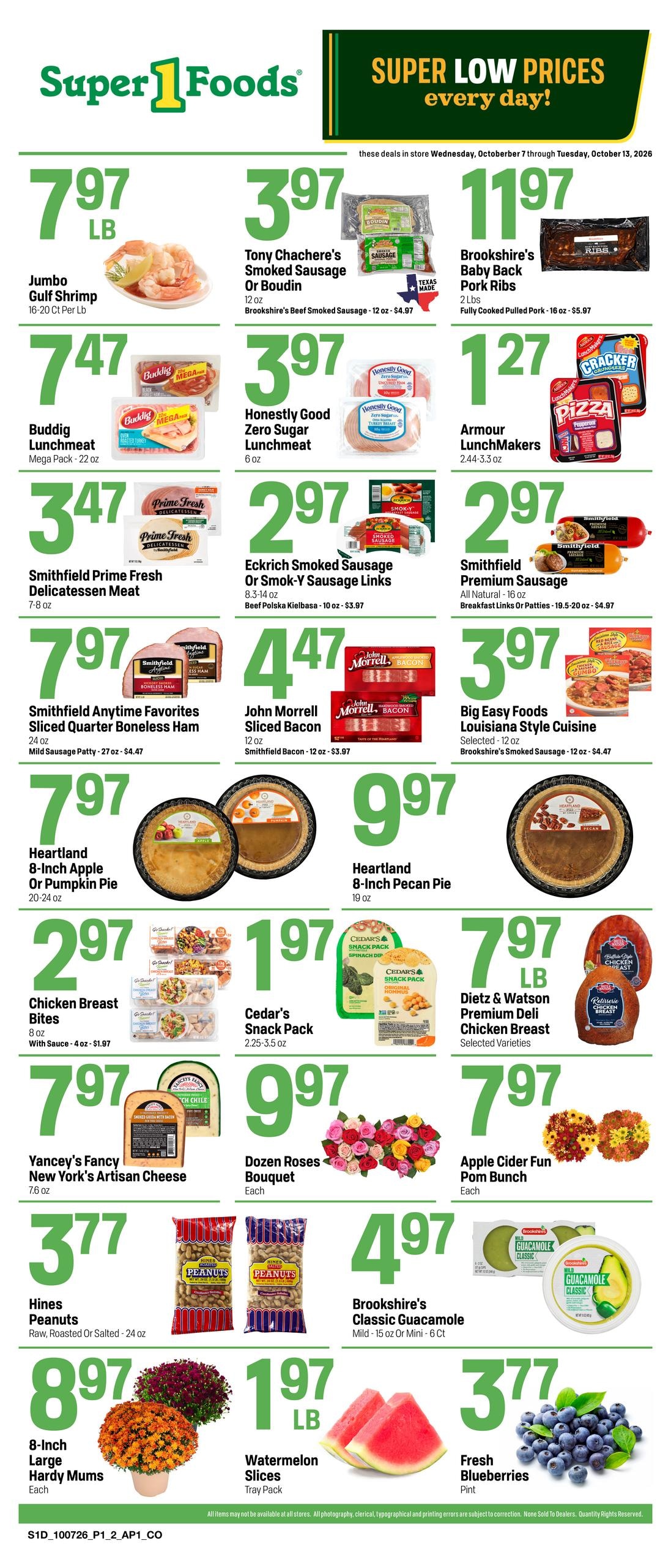 Super 1 Foods & Discount Pharmacy weekly ad page 1