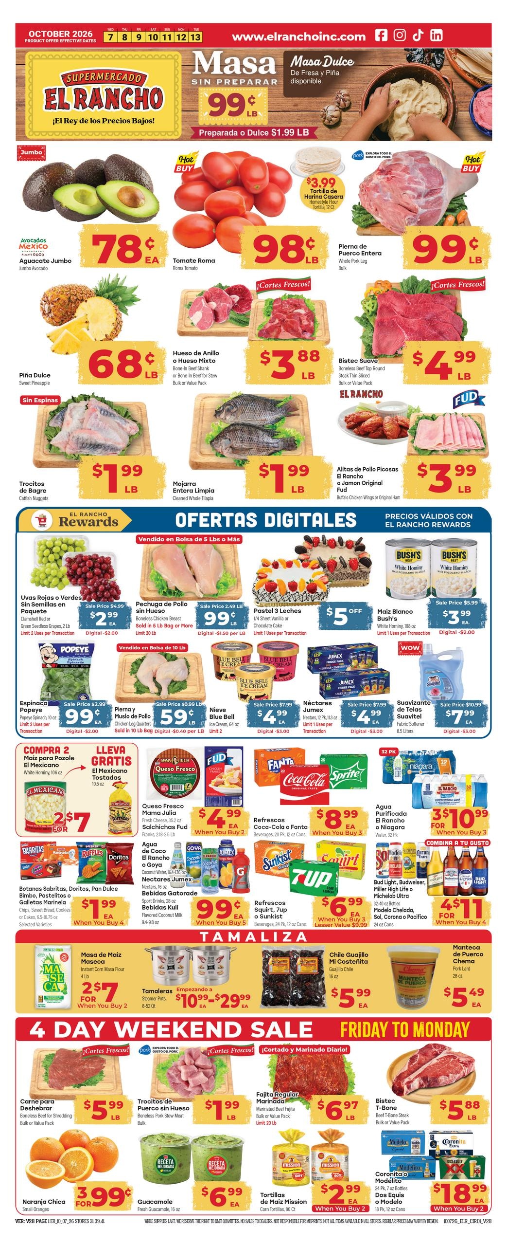 El Rancho Supermercado weekly ad page 1
