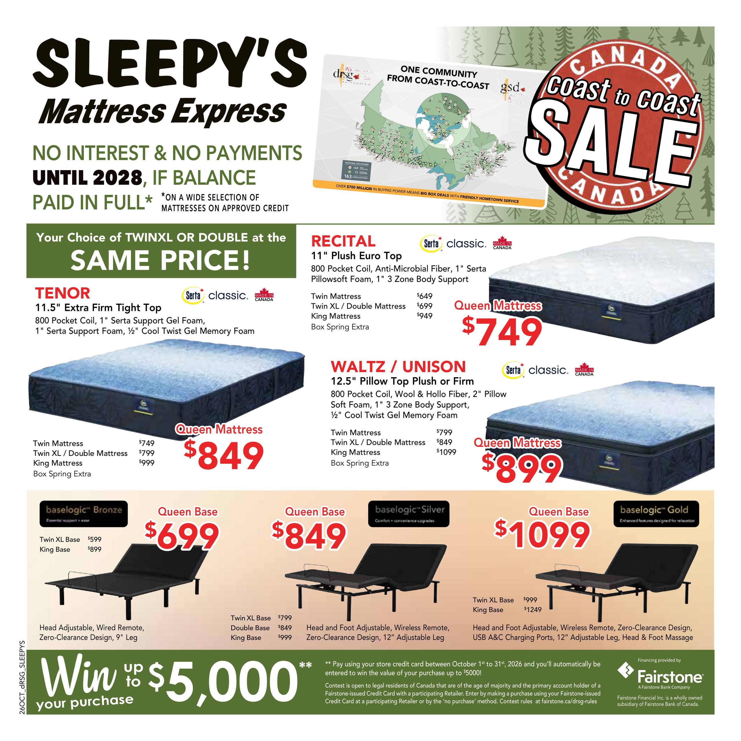 Sleepy's Mattress Express flyer page 1