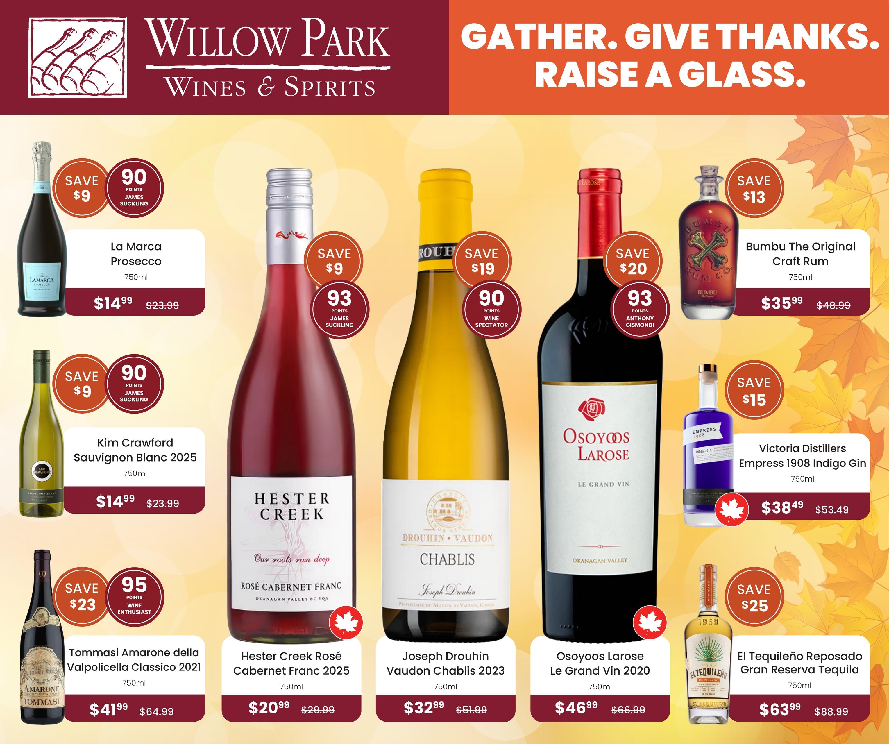 Willow Park Wines & Spirits flyer page 1