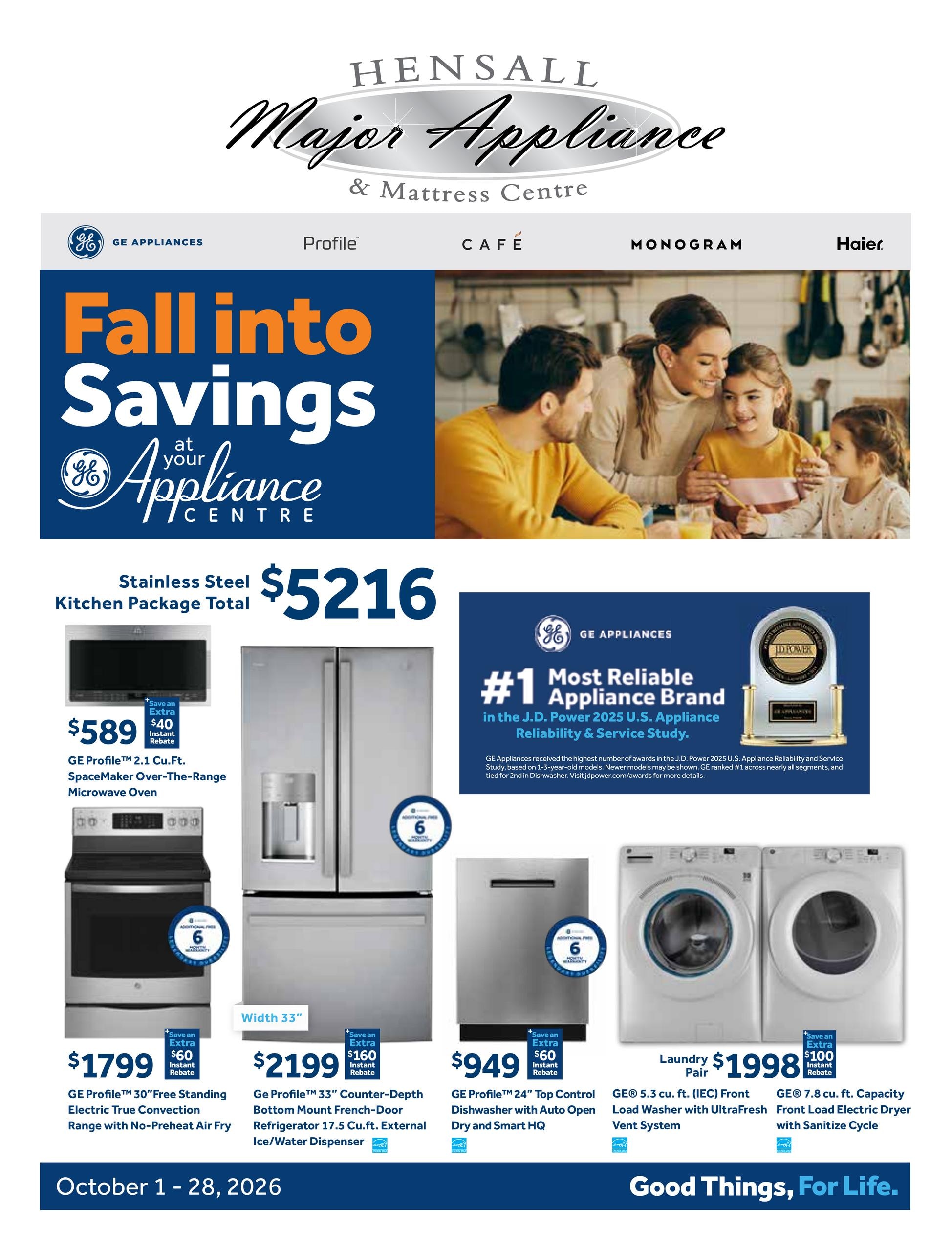 Hensall Major Appliances & Mattress Centre flyer page 1