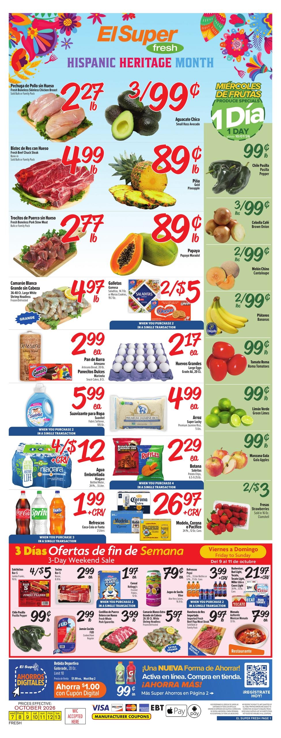 El Super Fresh weekly ad page 1