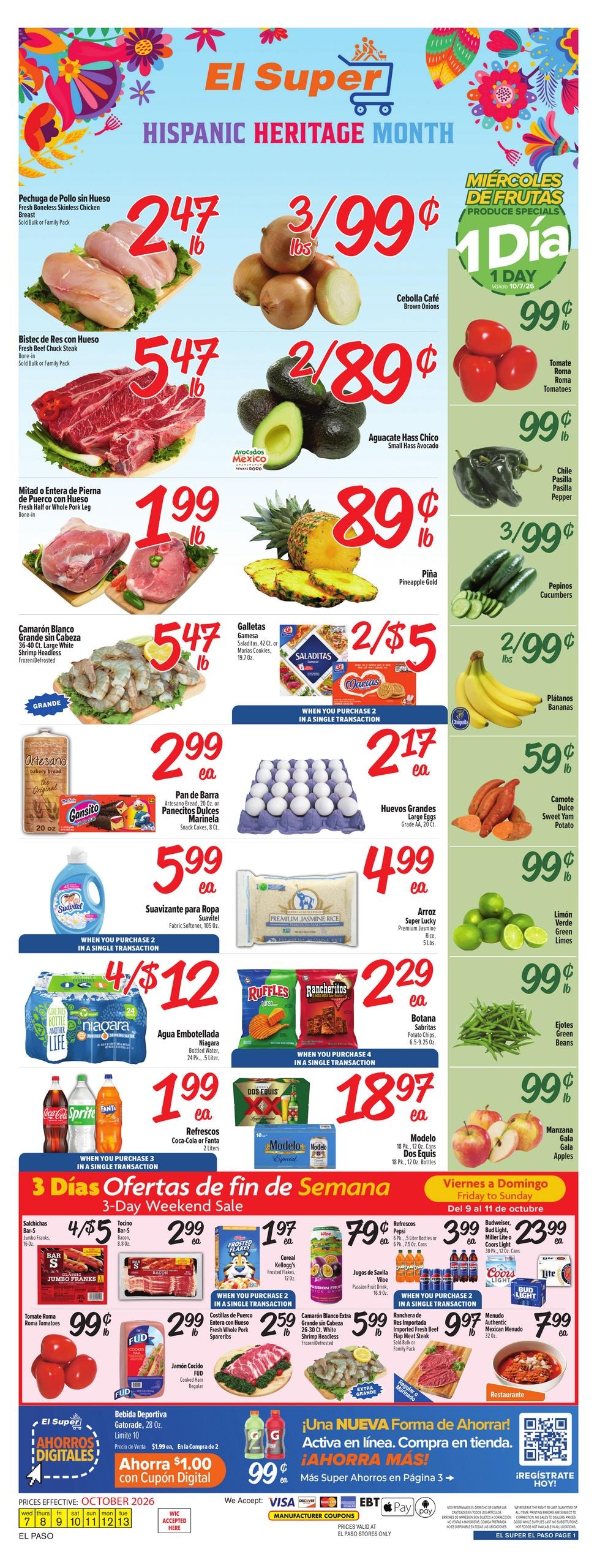 El Super weekly ad page 1