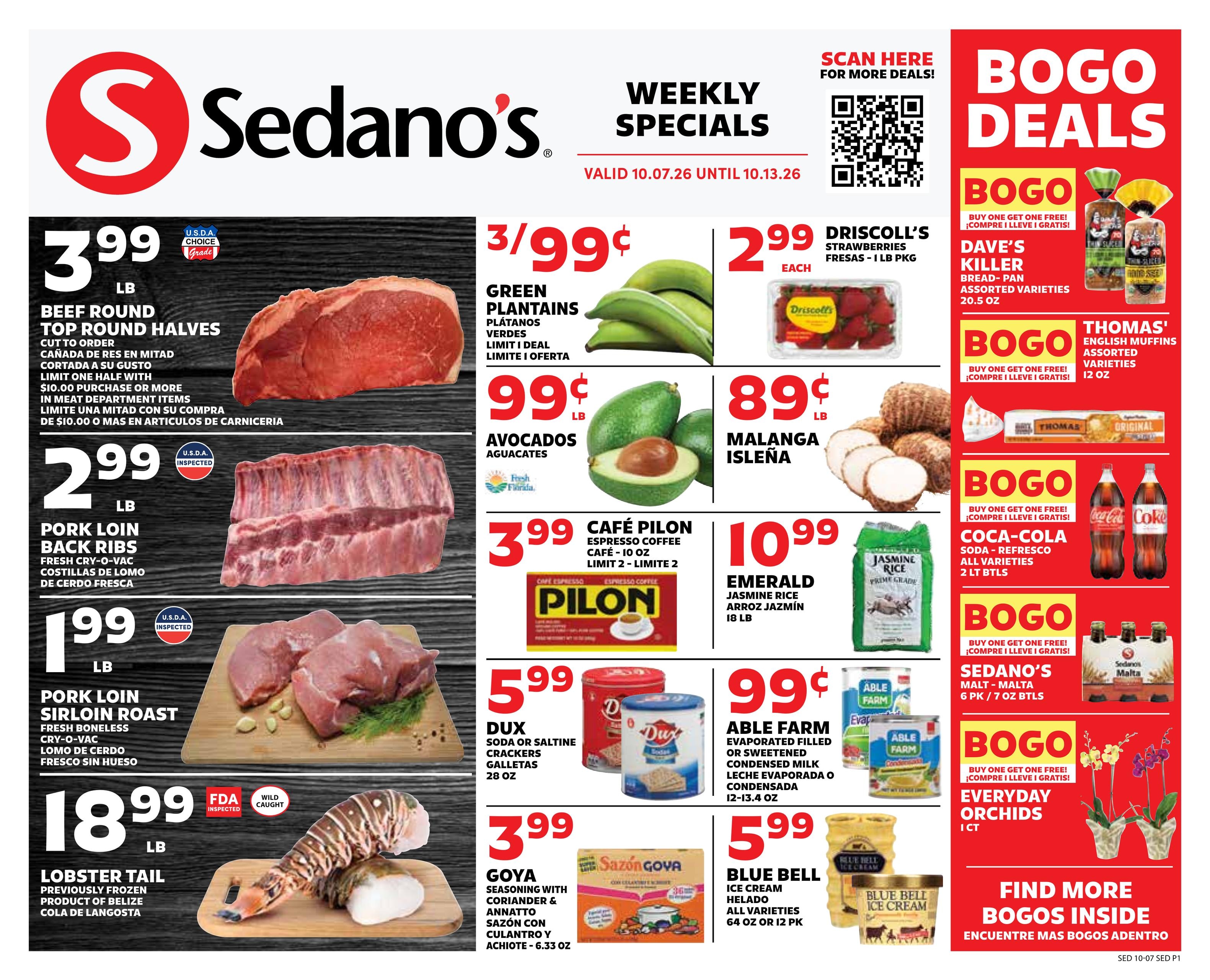 Sedano's weekly ad page 1