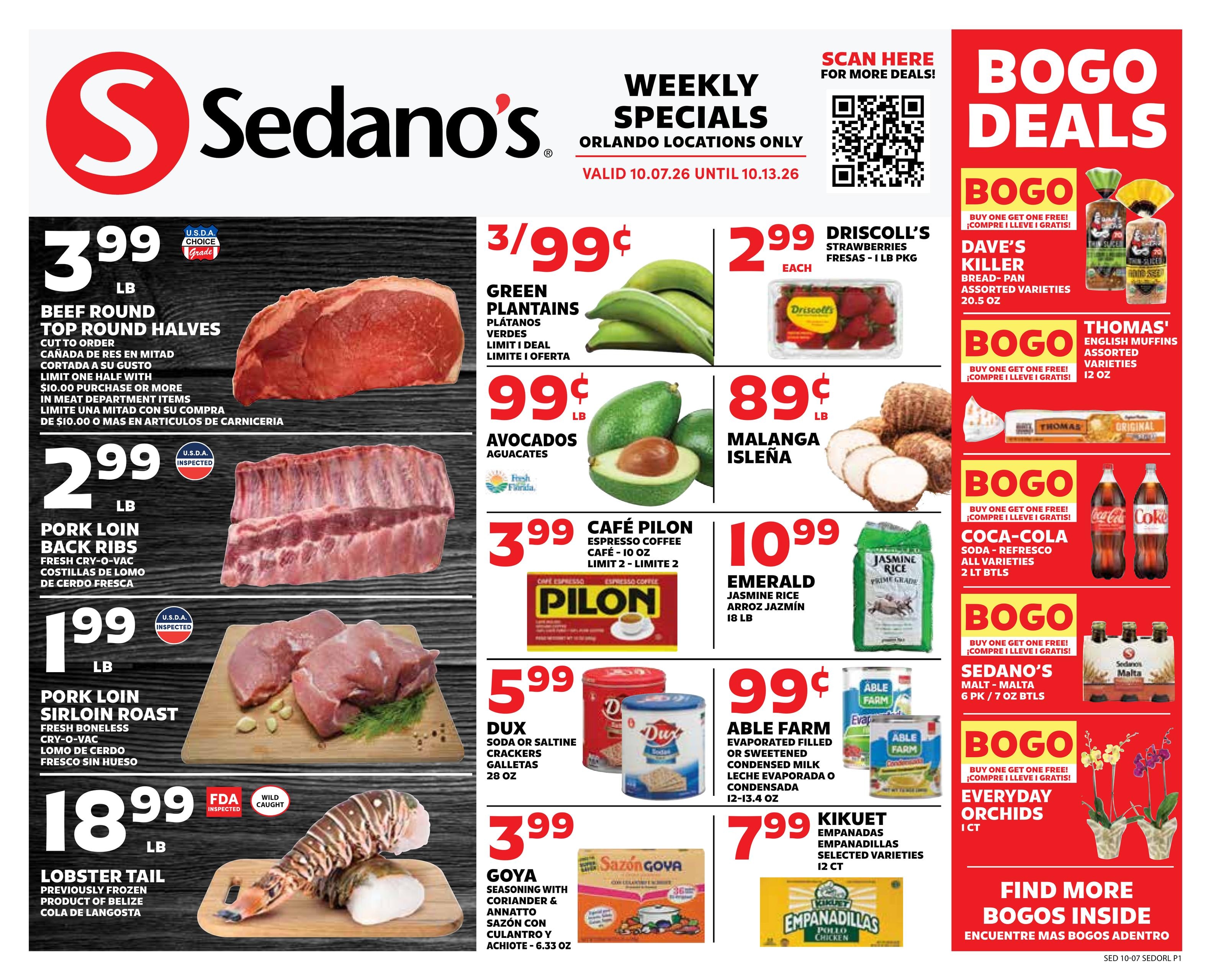 Sedano's weekly ad page 1