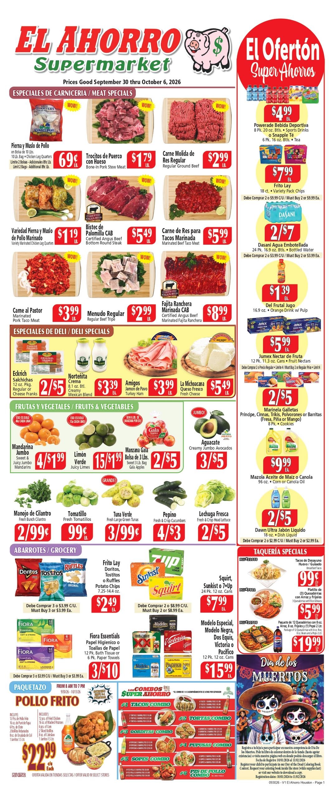 El Ahorro Supermarket weekly ad page 1