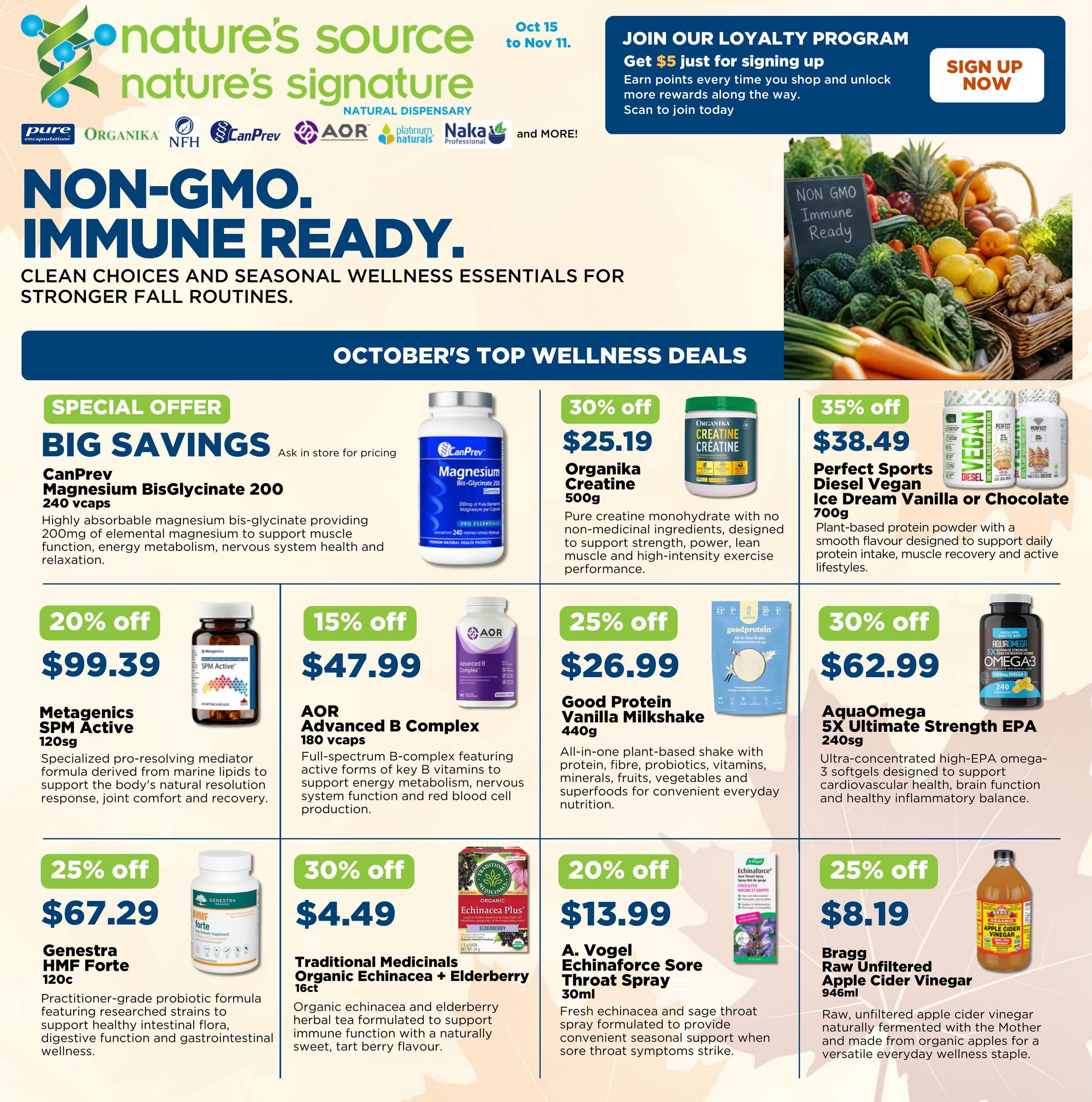 Nature's Source and Nature's Signature flyer page 1