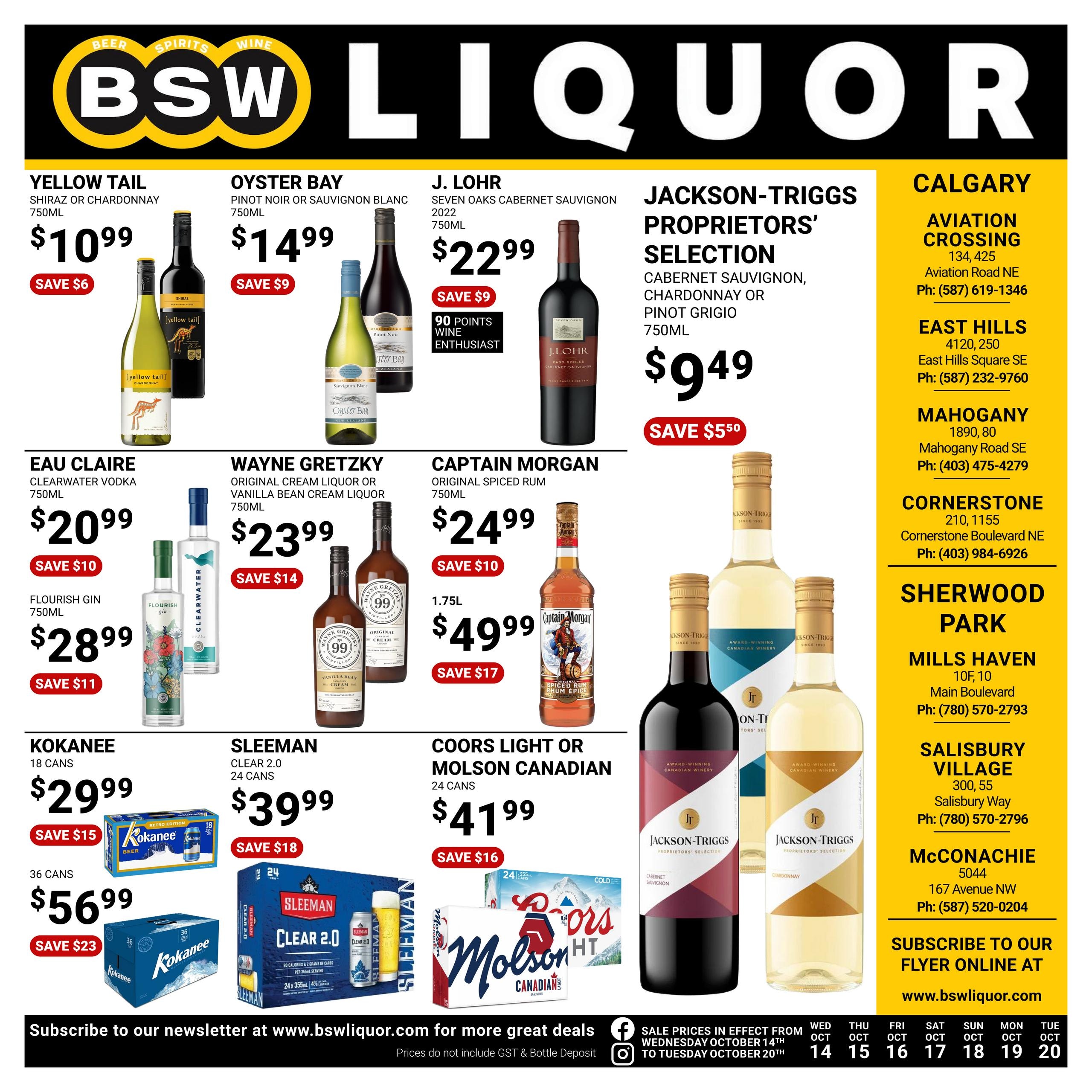 BSW Liquor flyer page 1