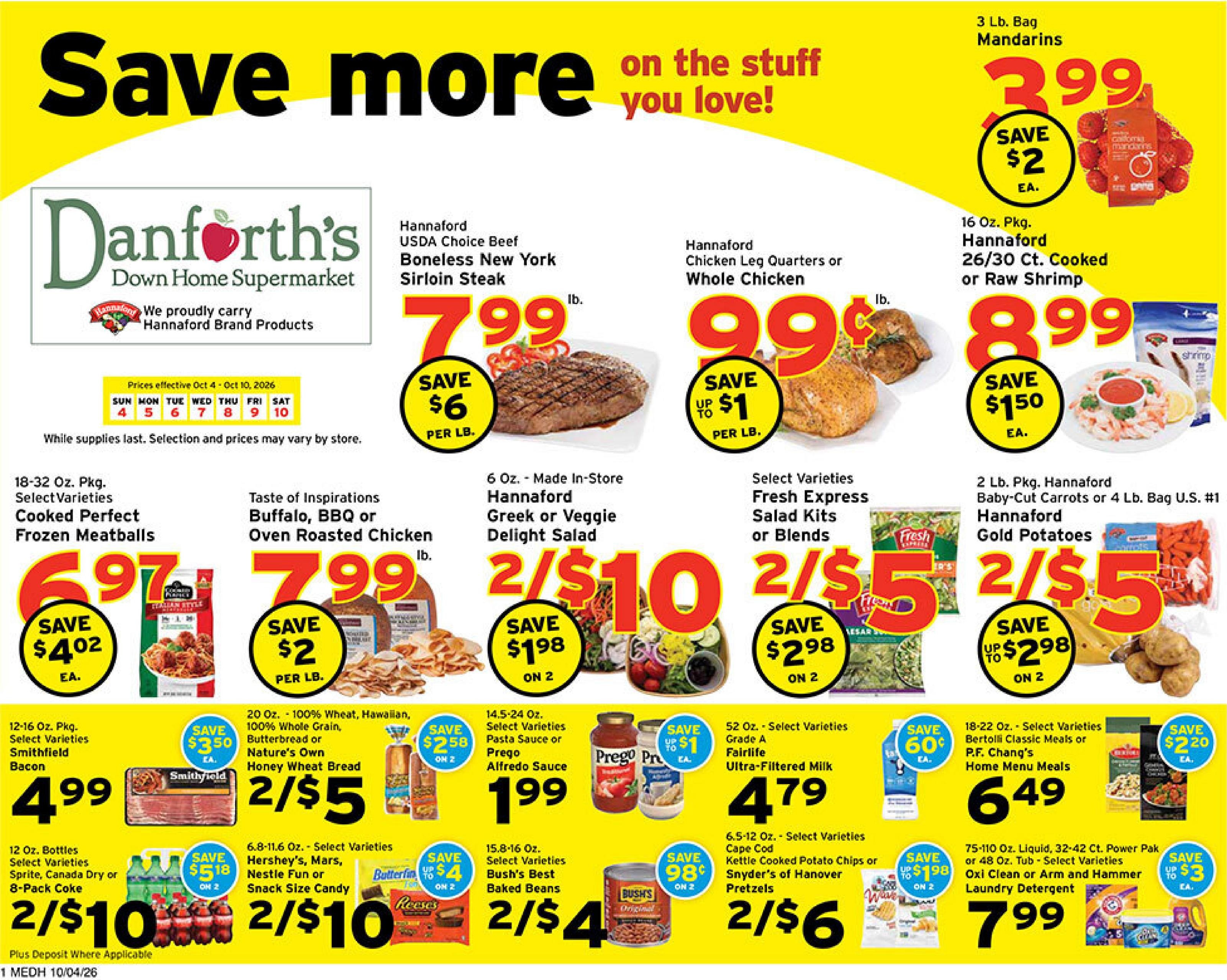 Danforth's Supermarket weekly ad page 1