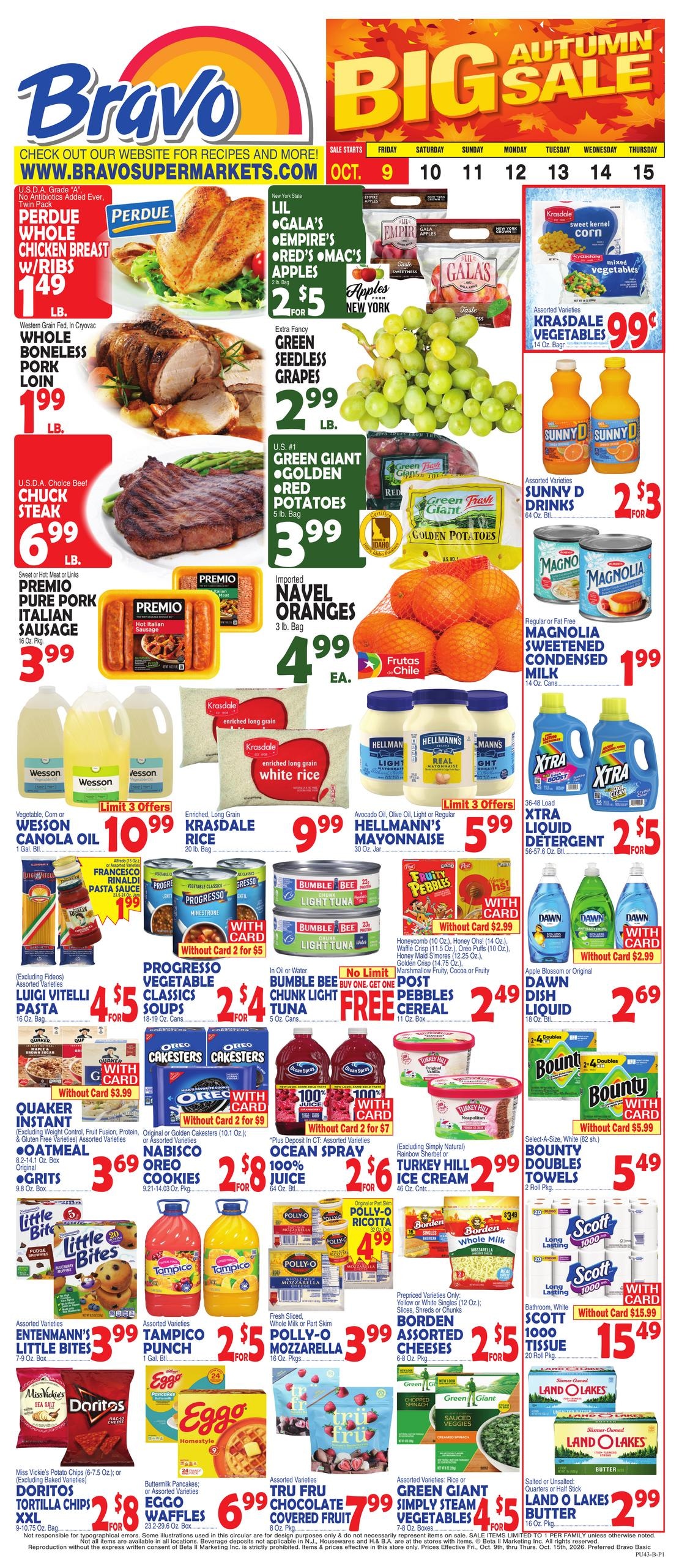 Bravo Supermarket weekly ad page 1