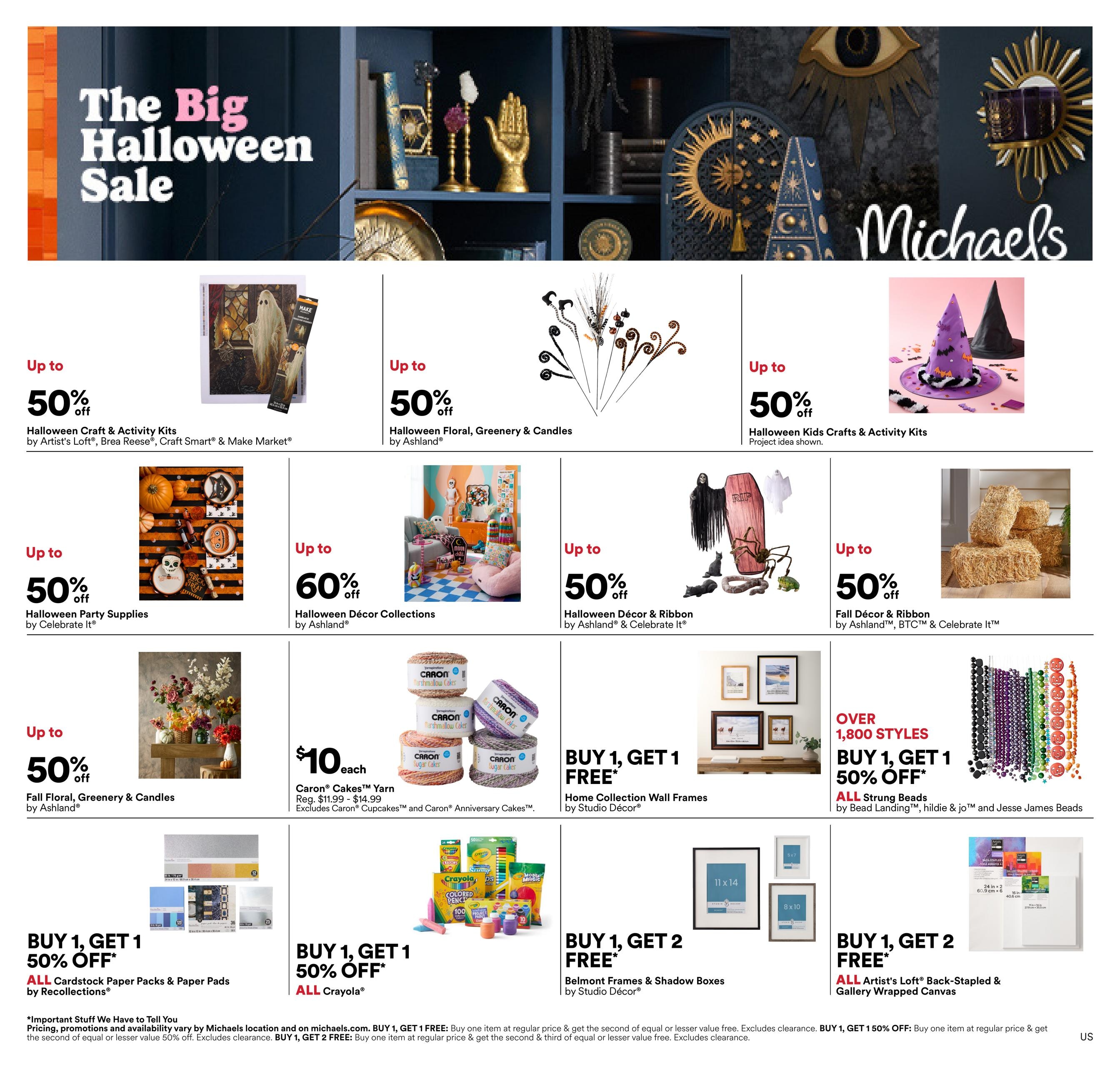 Michaels USA weekly ad page 1