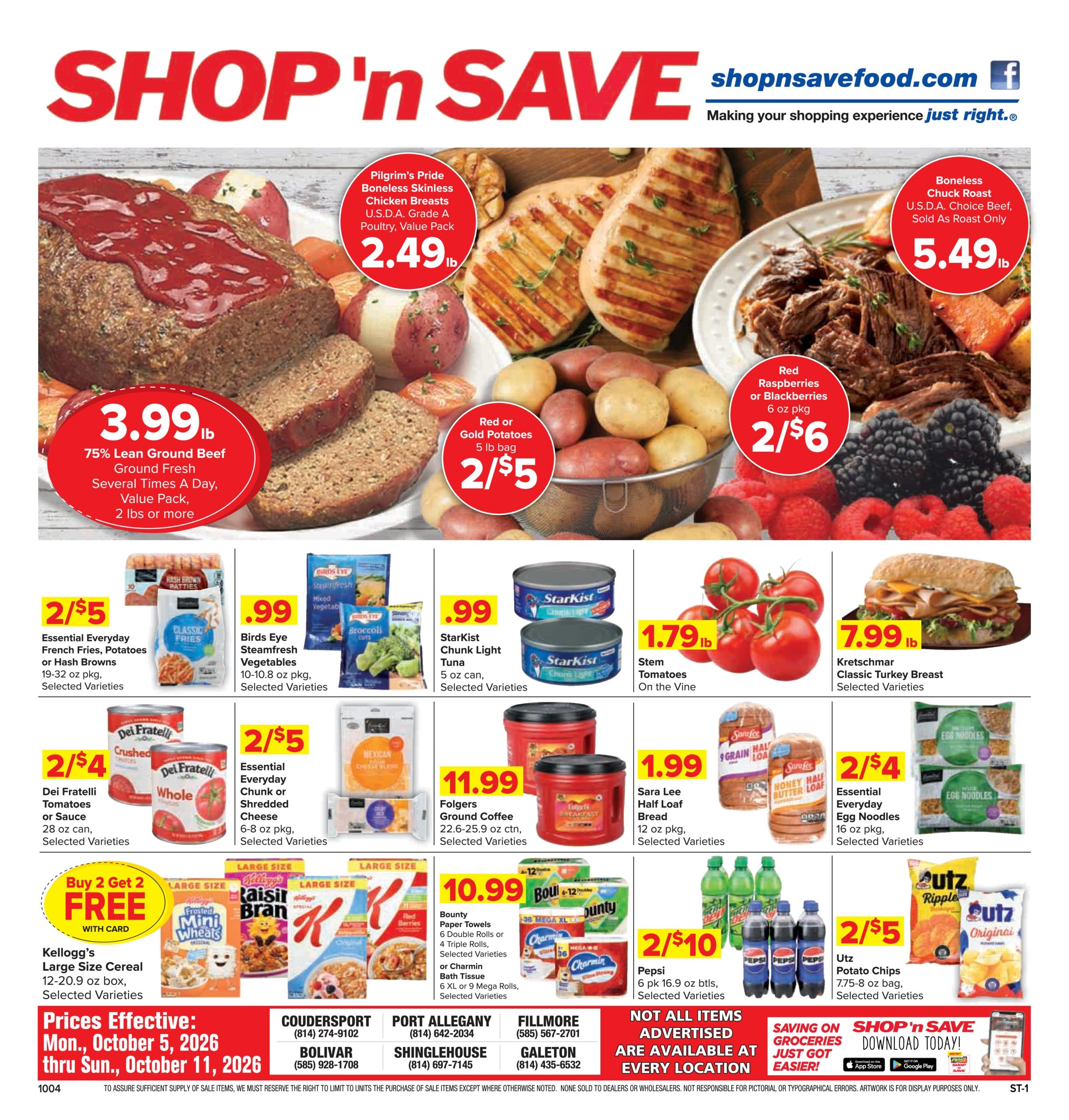 Shop 'n Save weekly ad page 1