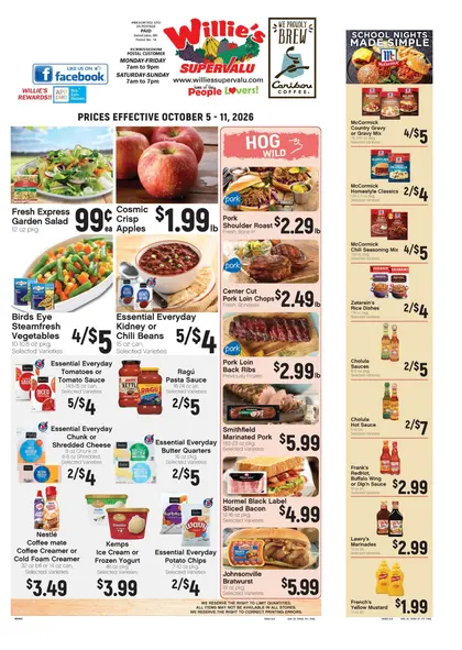 Willy's Supervalu Indexed Weekly