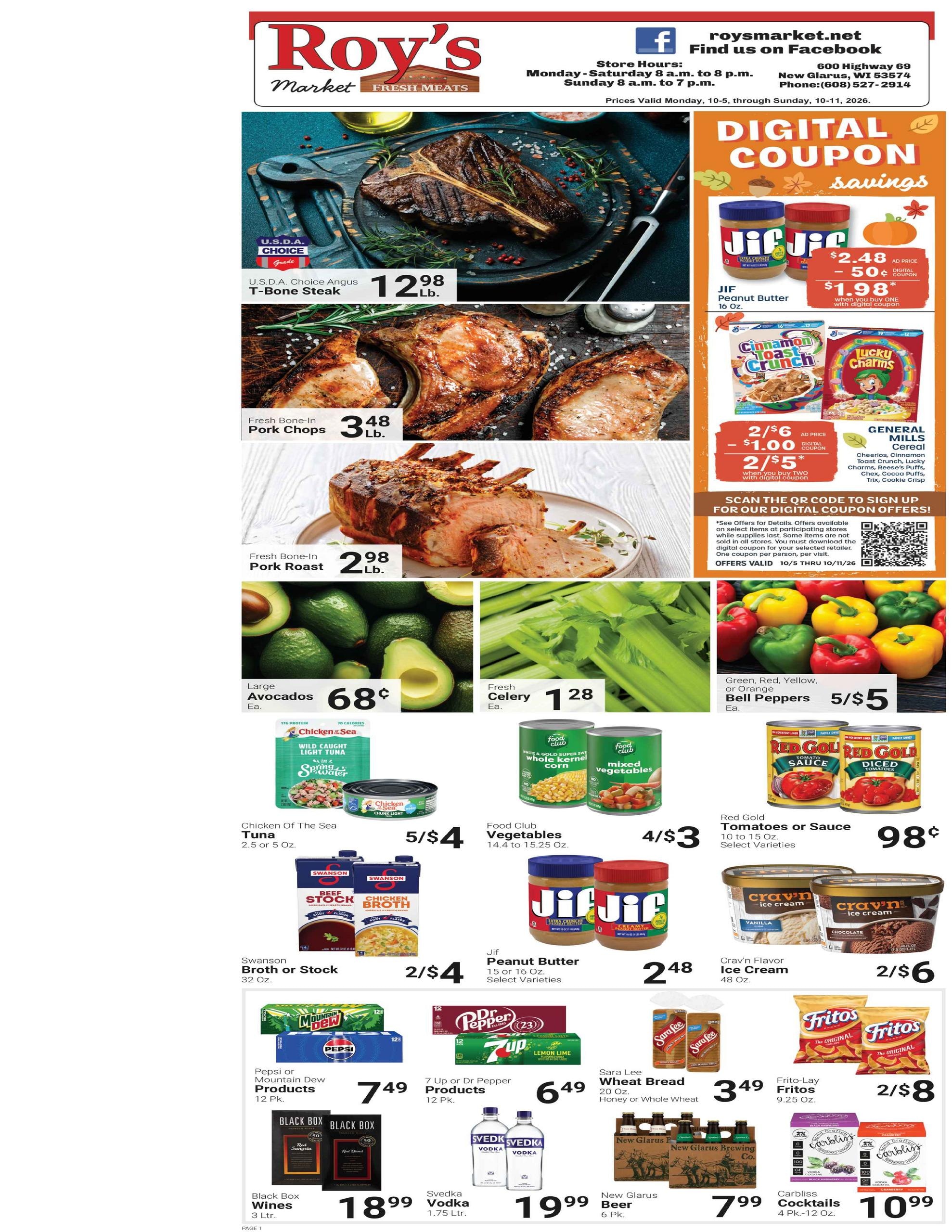 Roy's Market weekly ad page 1