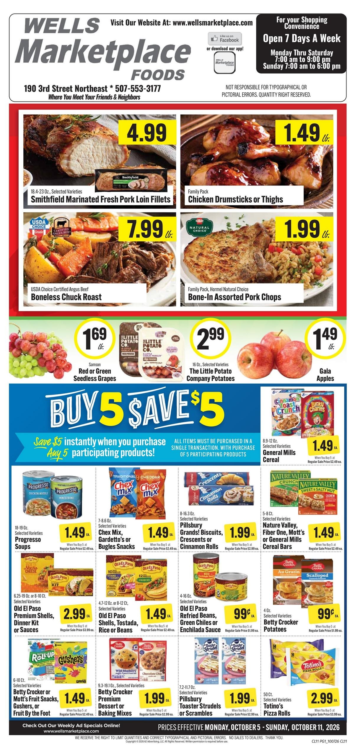Wells Marketplace Foods weekly ad page 1