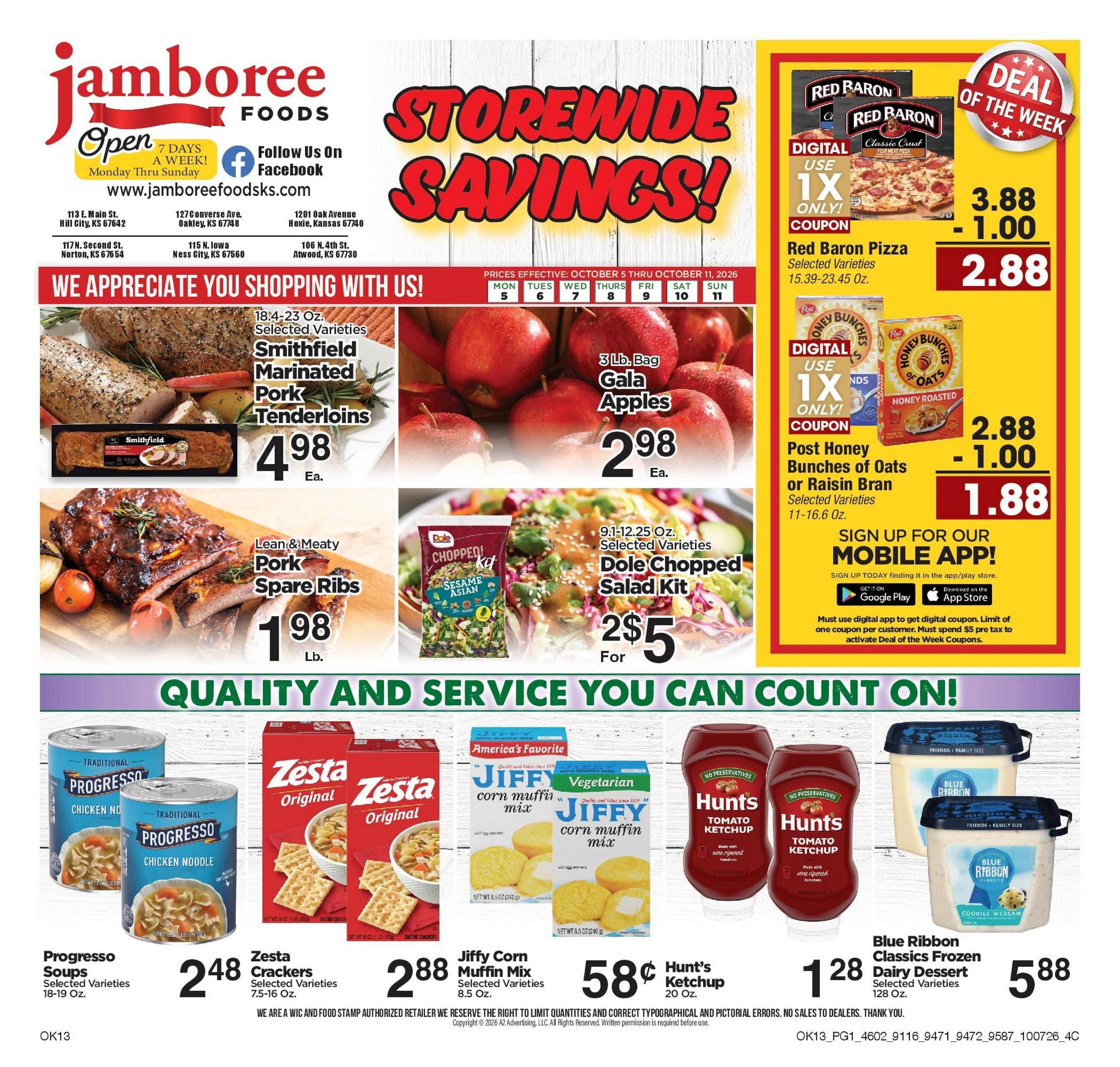 Jamboree Foods weekly ad page 1