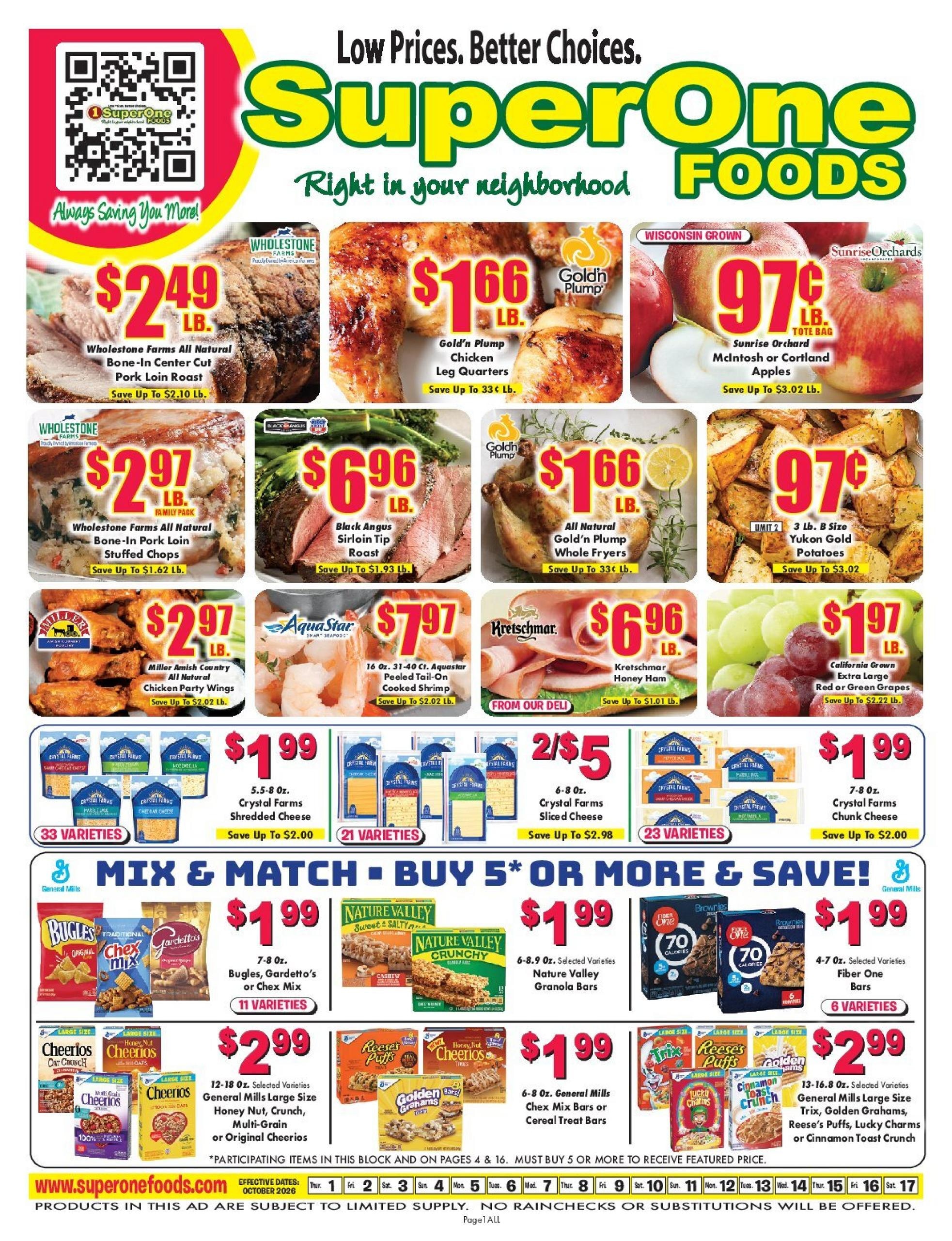 Super One Foods weekly ad page 1