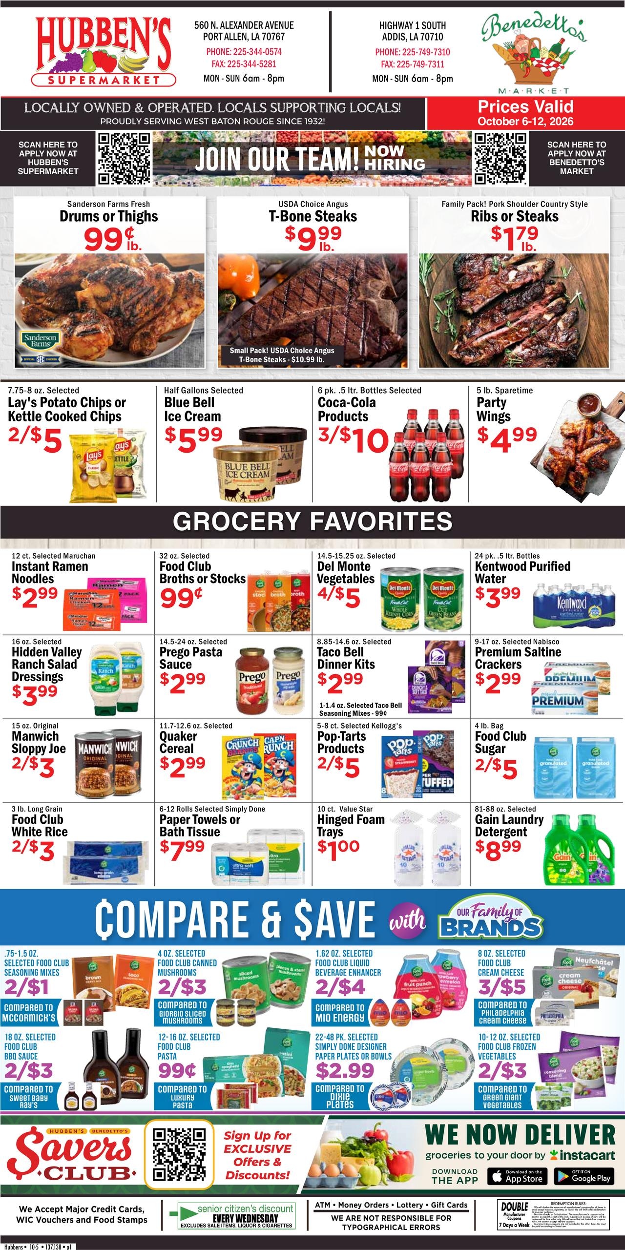 Hubben's Supermarket weekly ad page 1