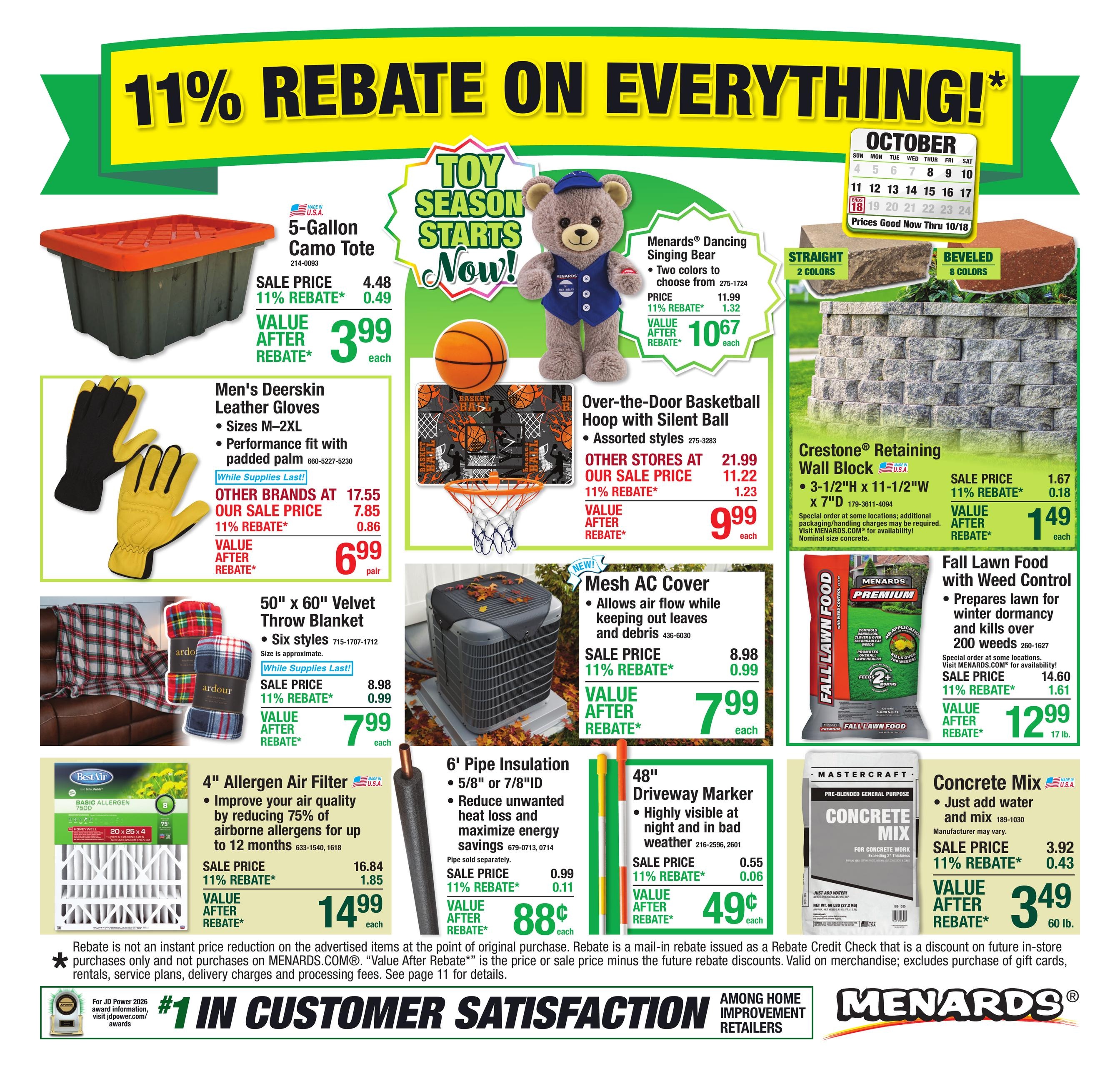 Menards weekly ad page 1