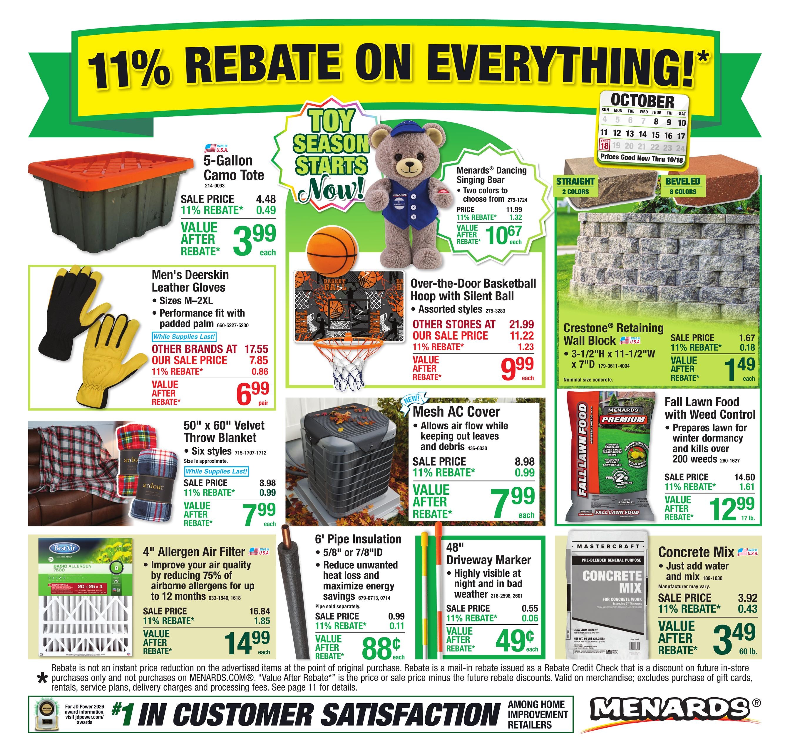 Menards weekly ad page 1