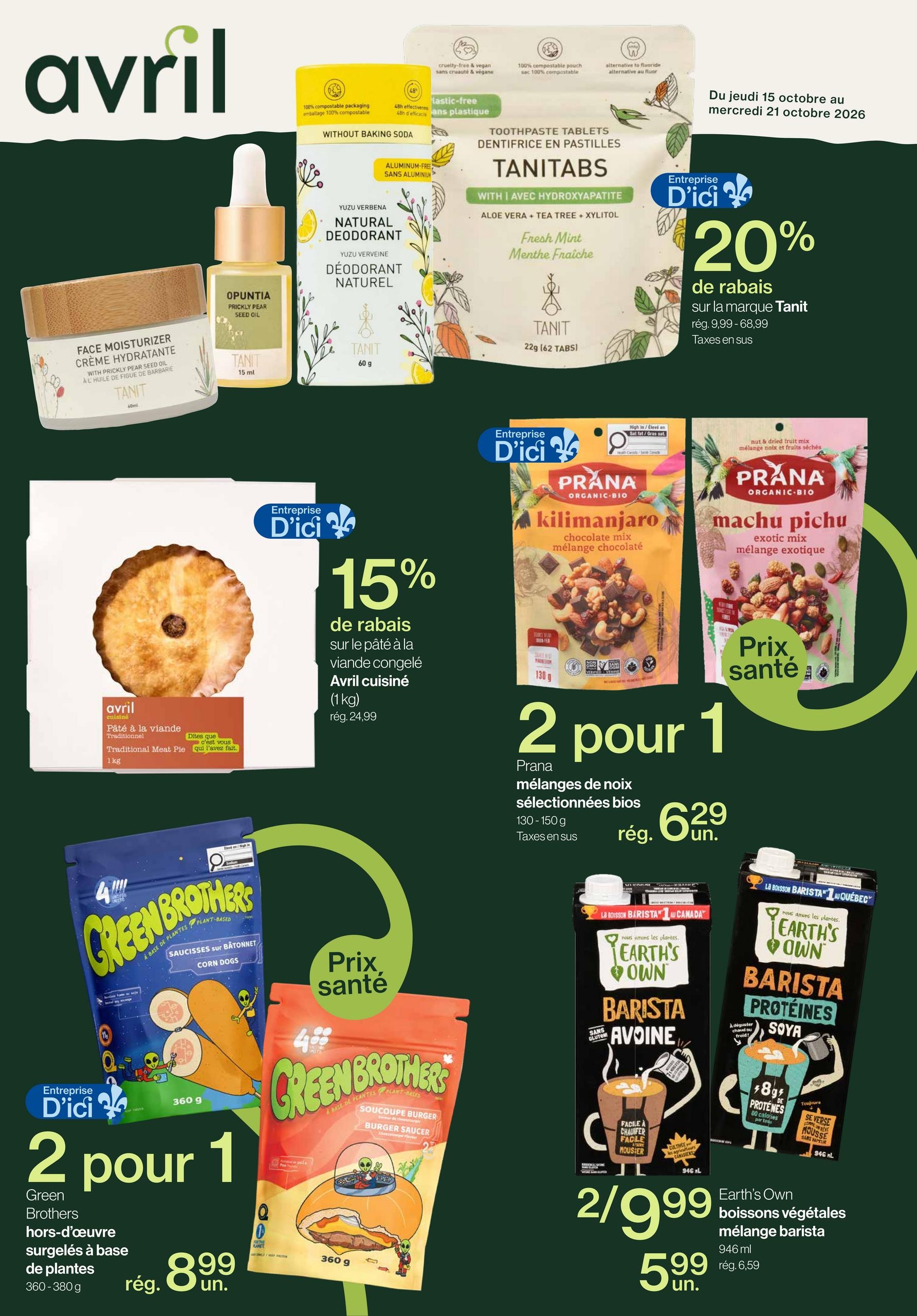 Avril Supermarché Santé flyer page 1