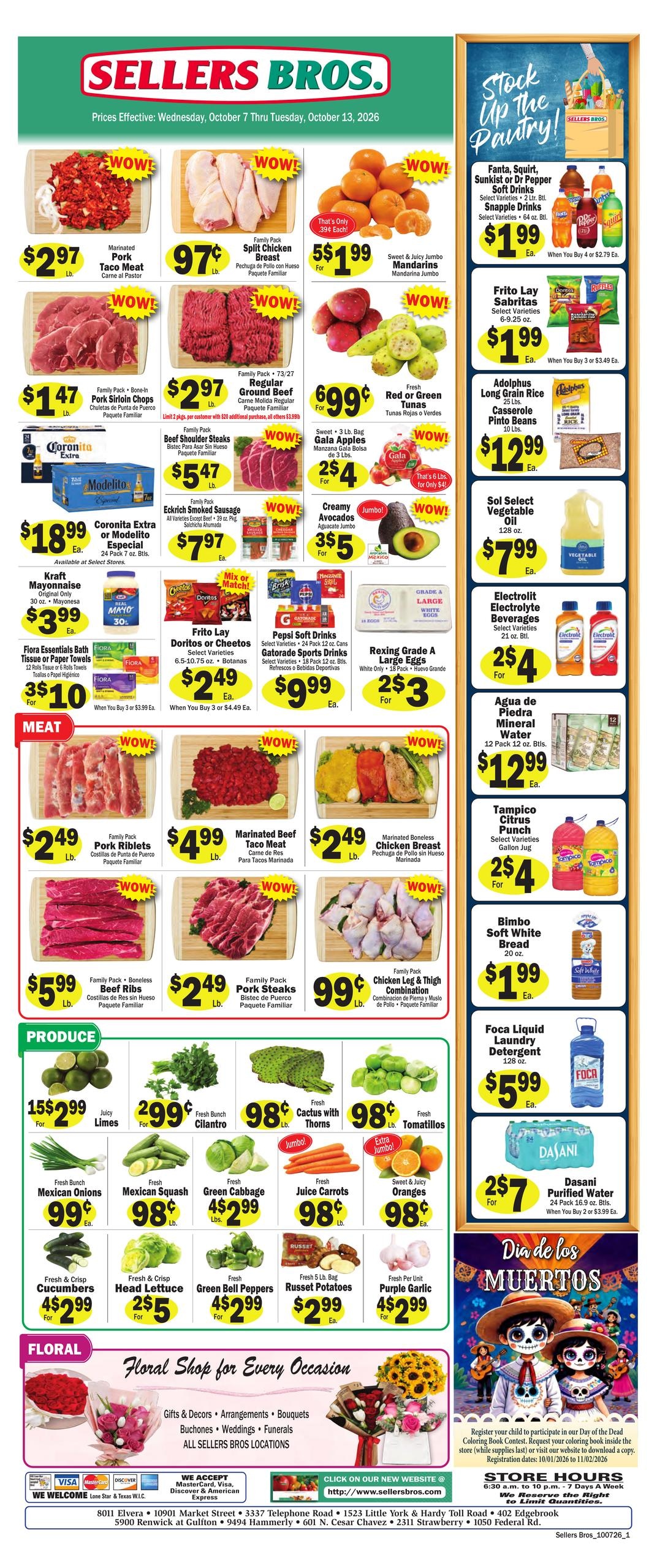 Sellers Bros. weekly ad page 1