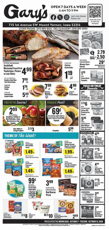 Gary's Foods Indexed Weekly