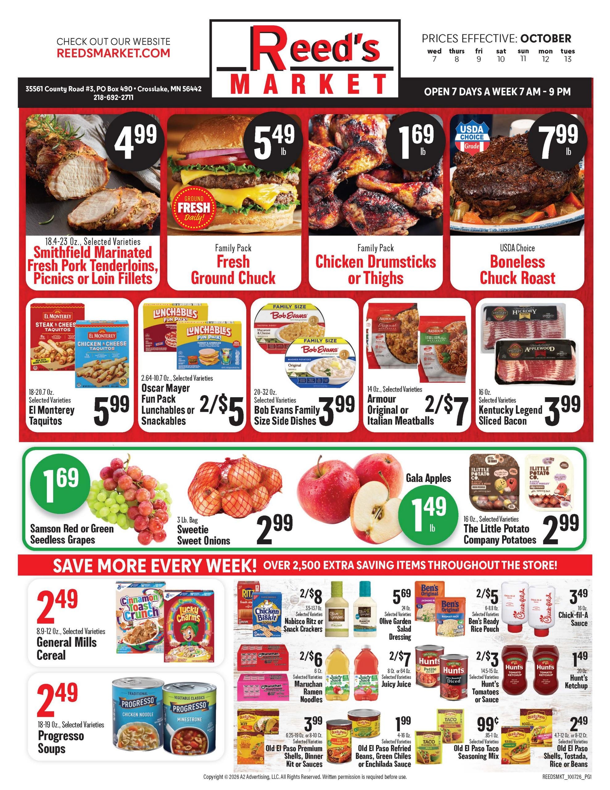 Reed's Market weekly ad page 1
