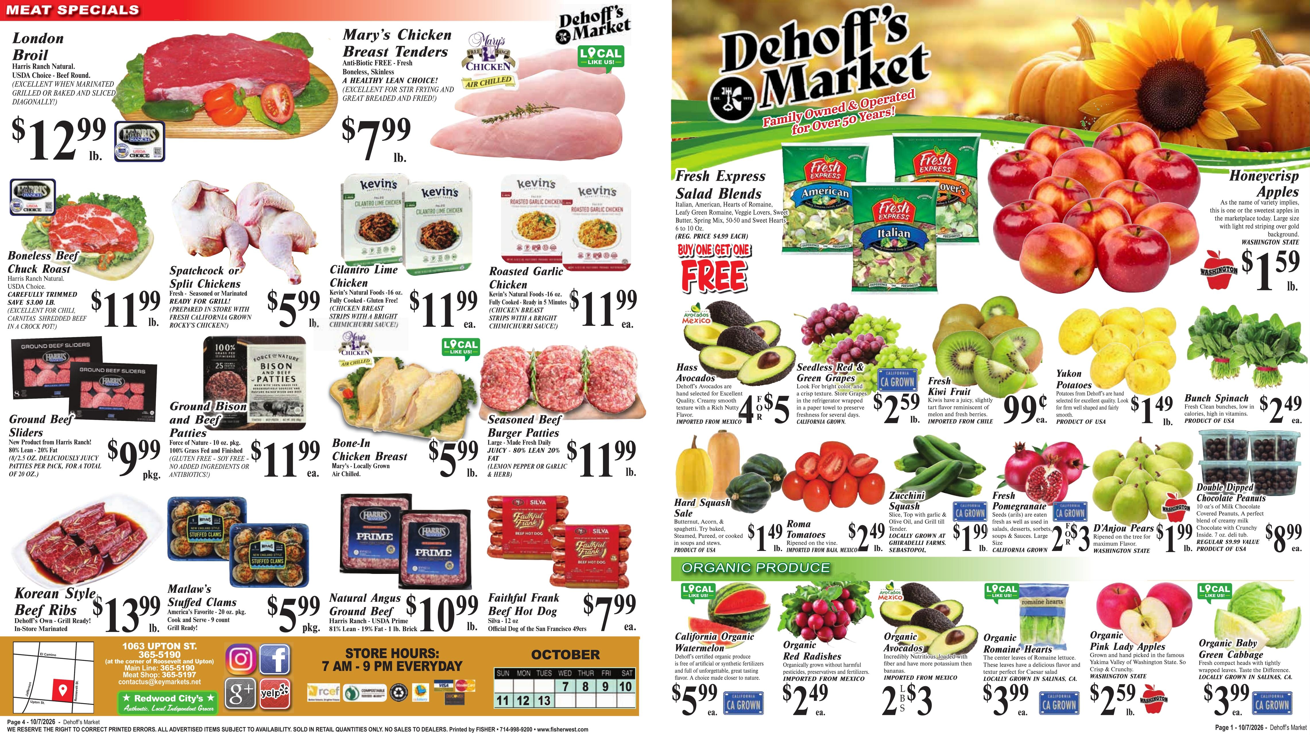 Dehoff's Key Markets weekly ad page 1