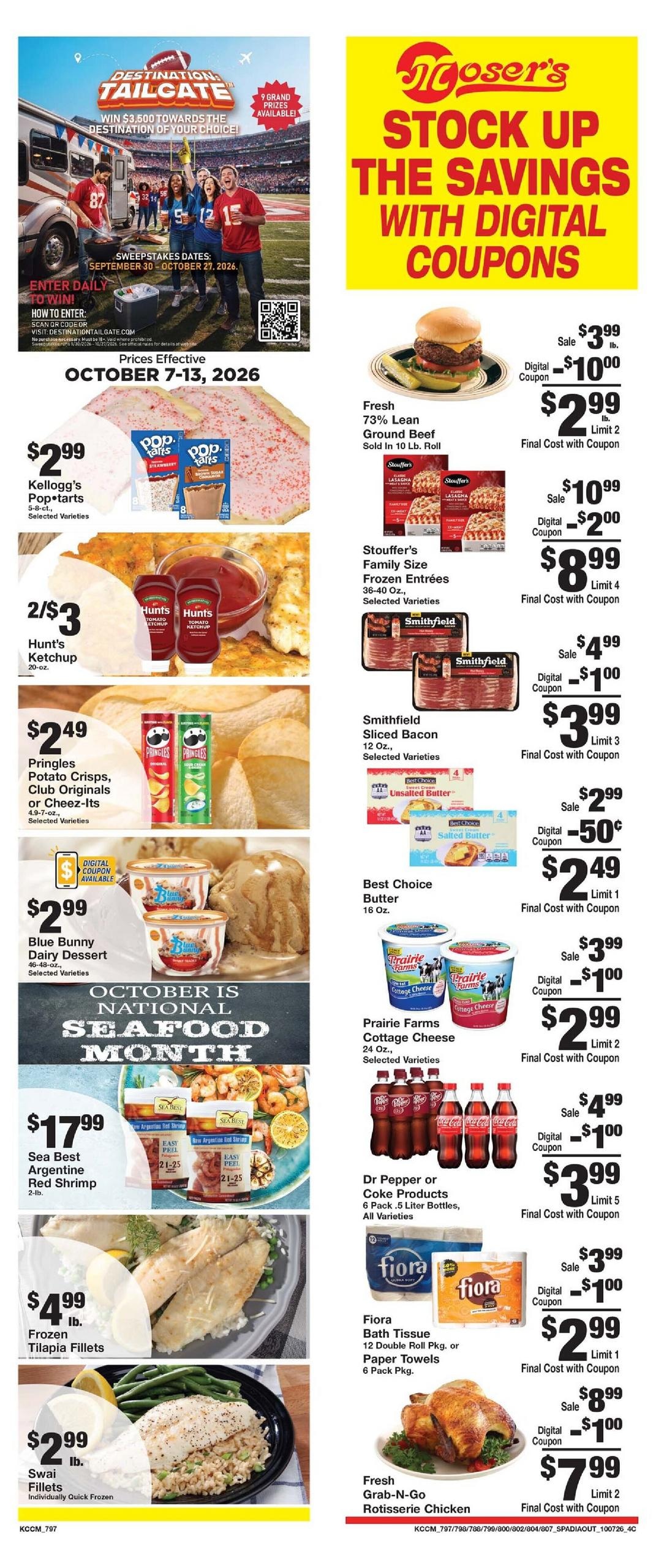 Moser's Grocery weekly ad page 1