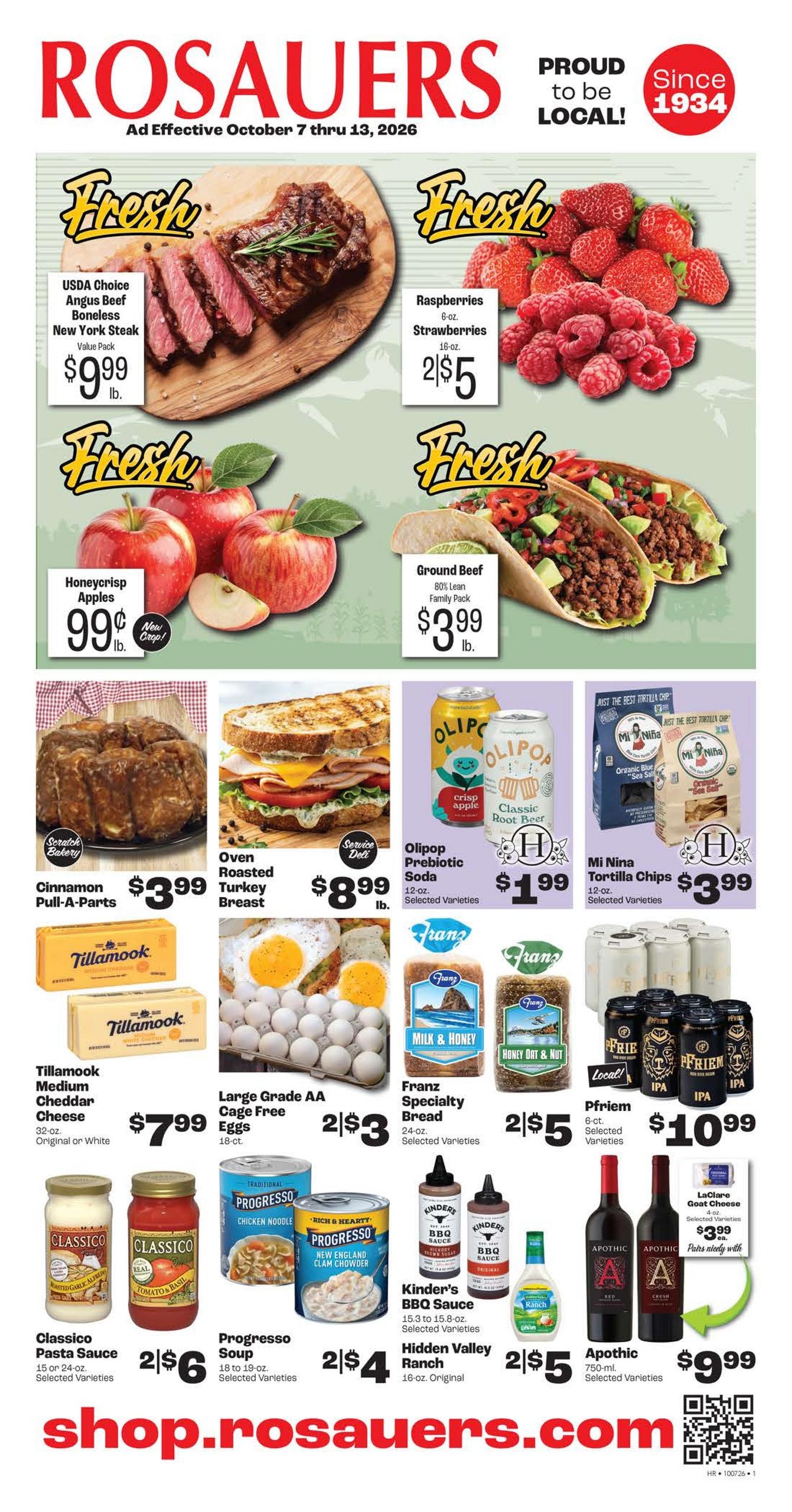 Rosauers weekly ad page 1