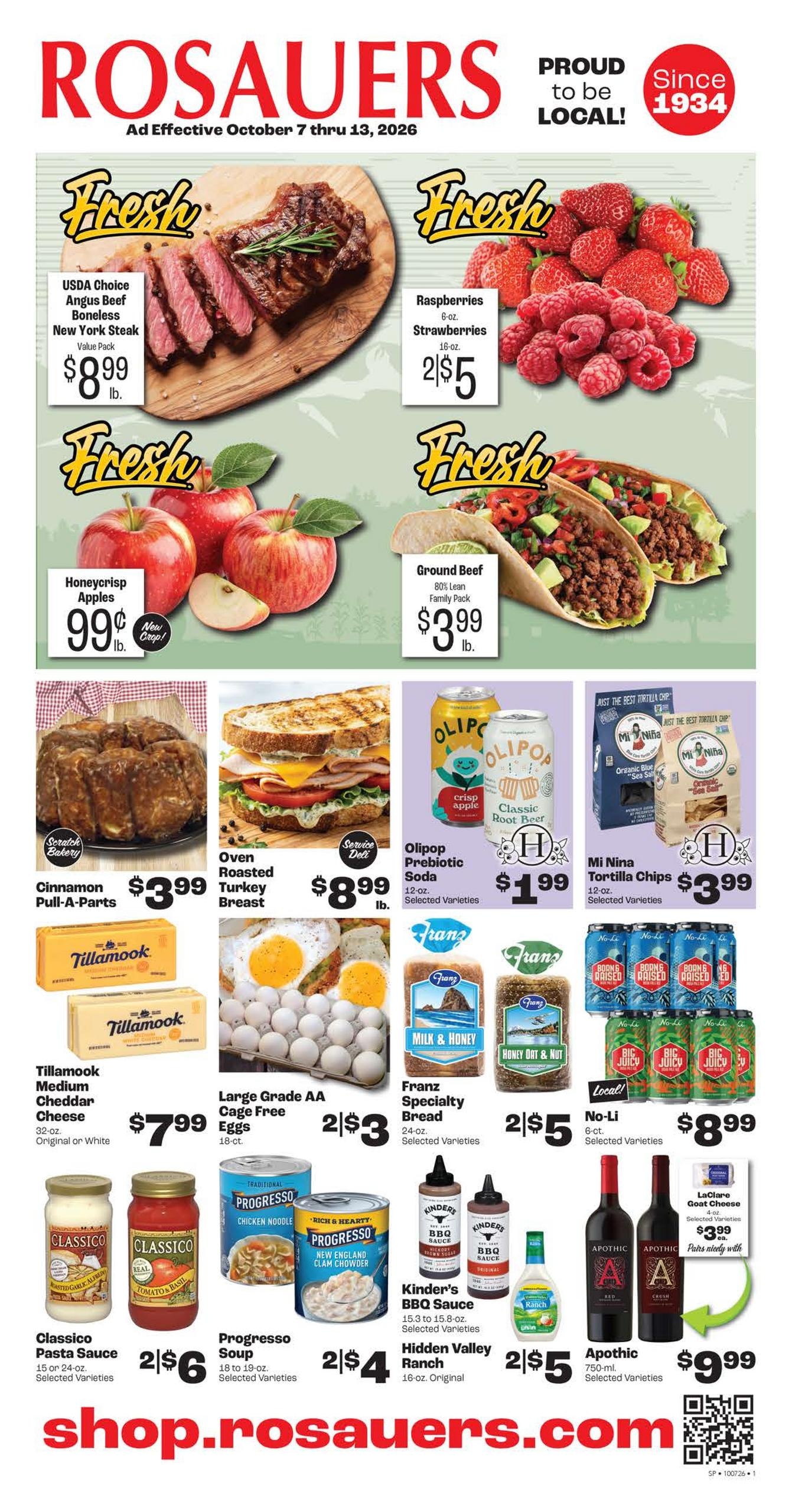 Rosauers weekly ad page 1