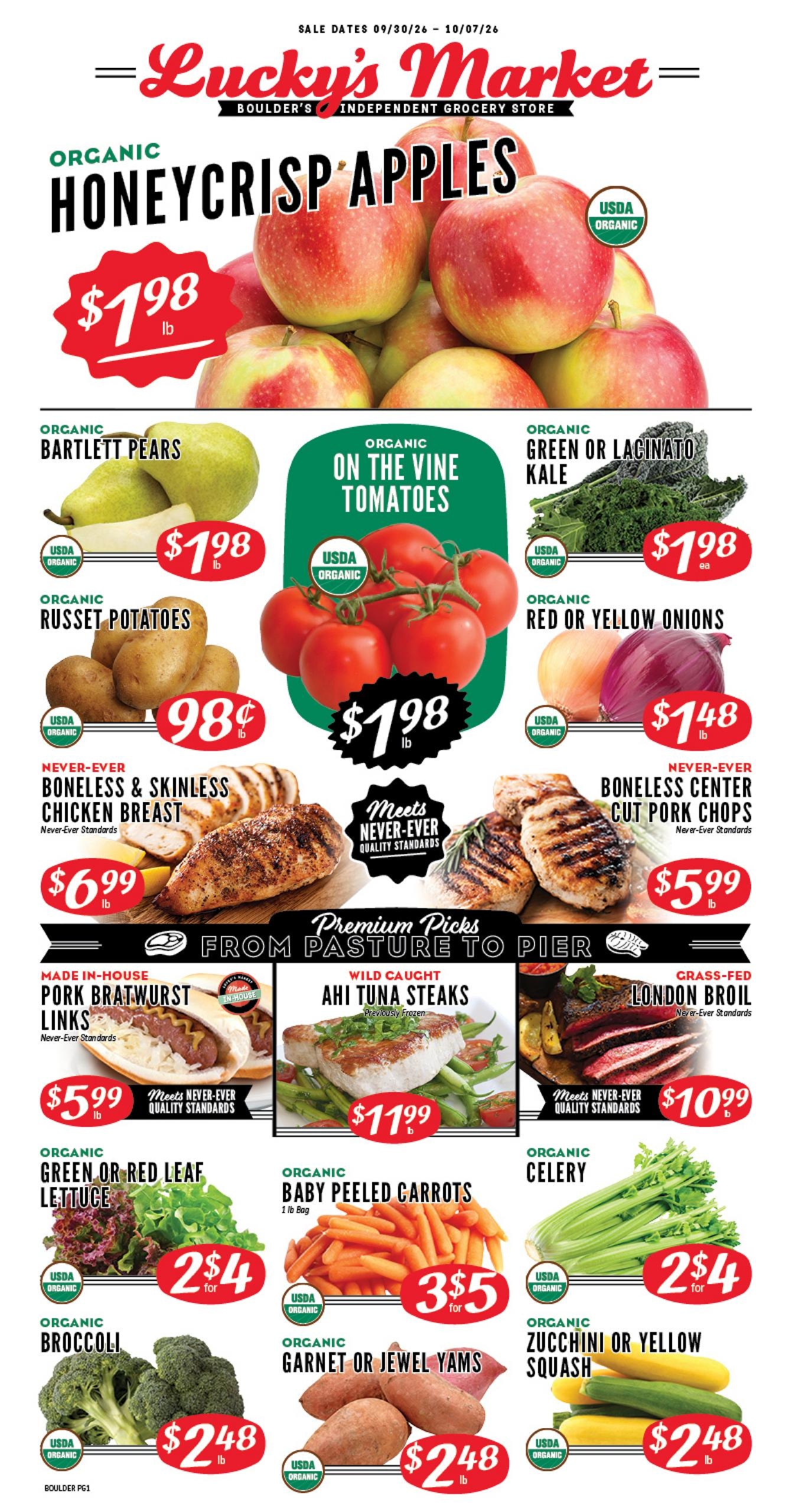 Lucky's Market weekly ad page 1