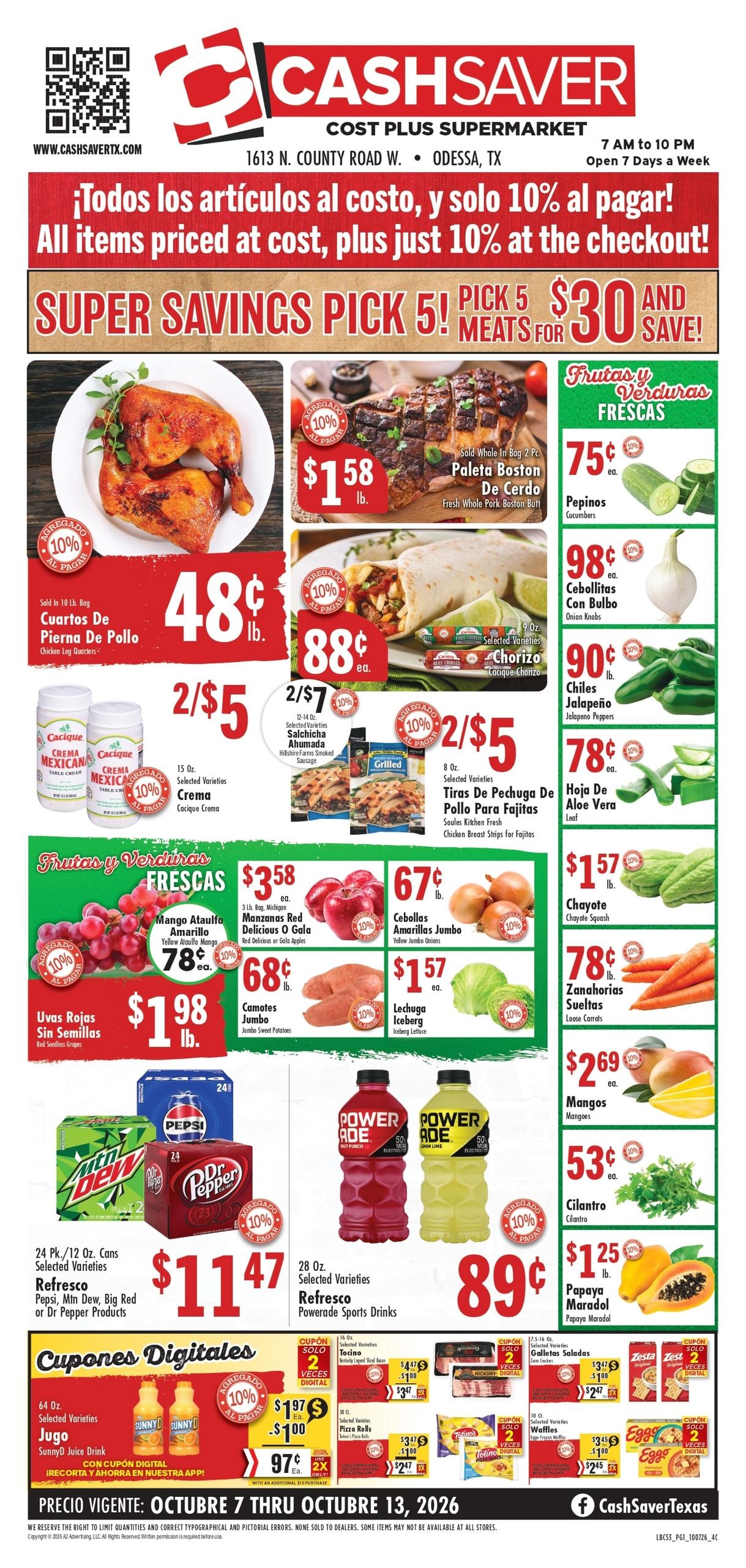 Cash Saver Texas weekly ad page 1