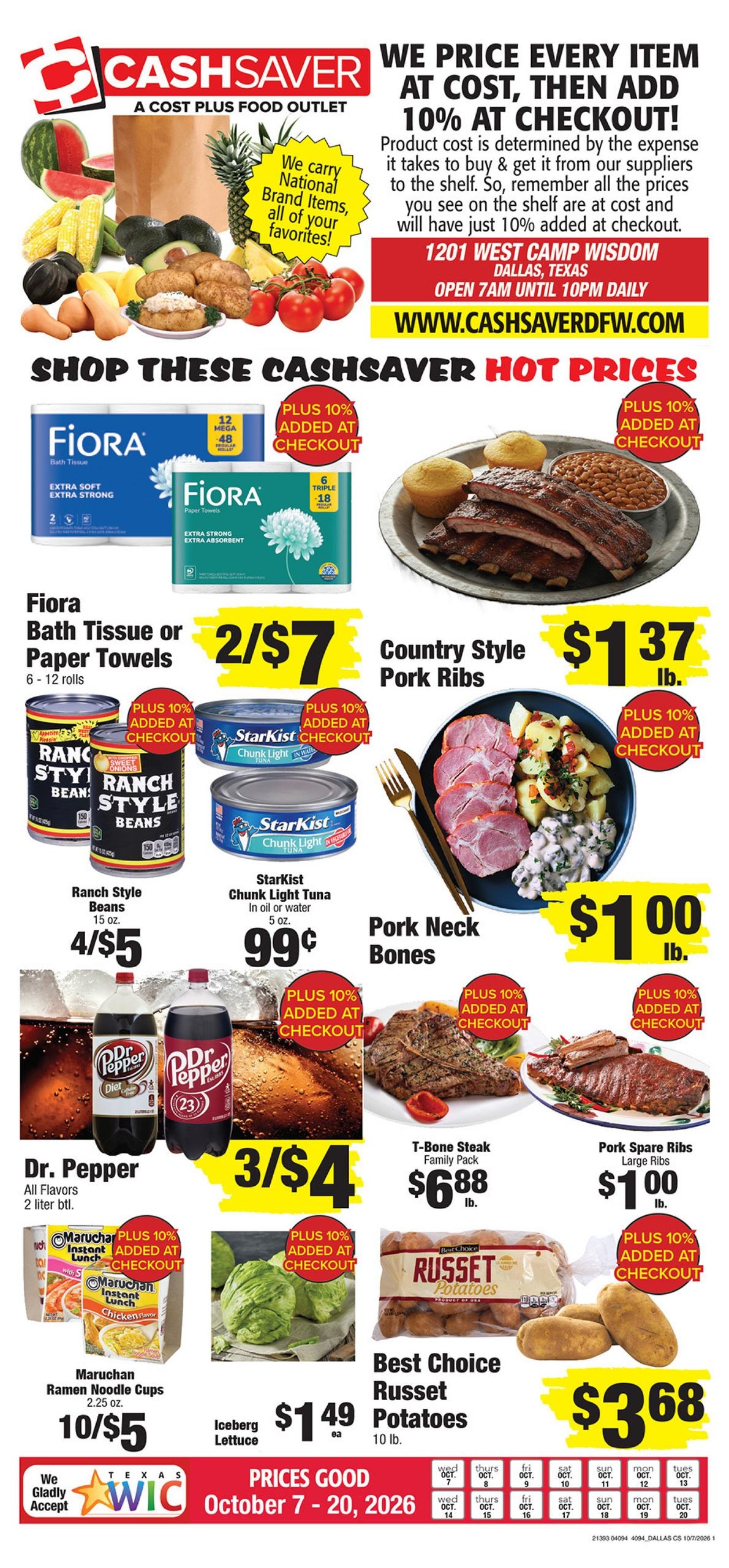 Cash Saver DFW weekly ad page 1