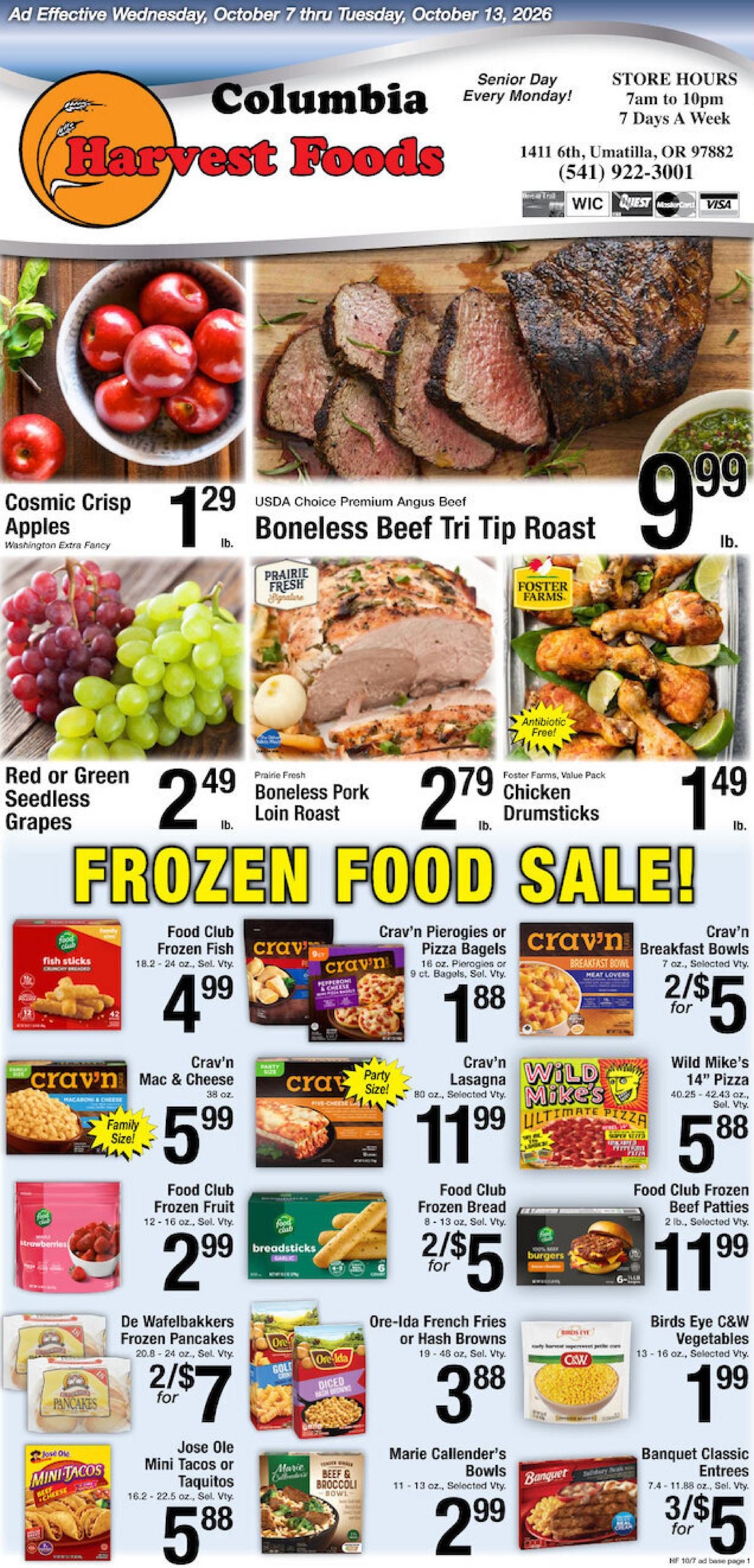 Harvest Foods weekly ad page 1