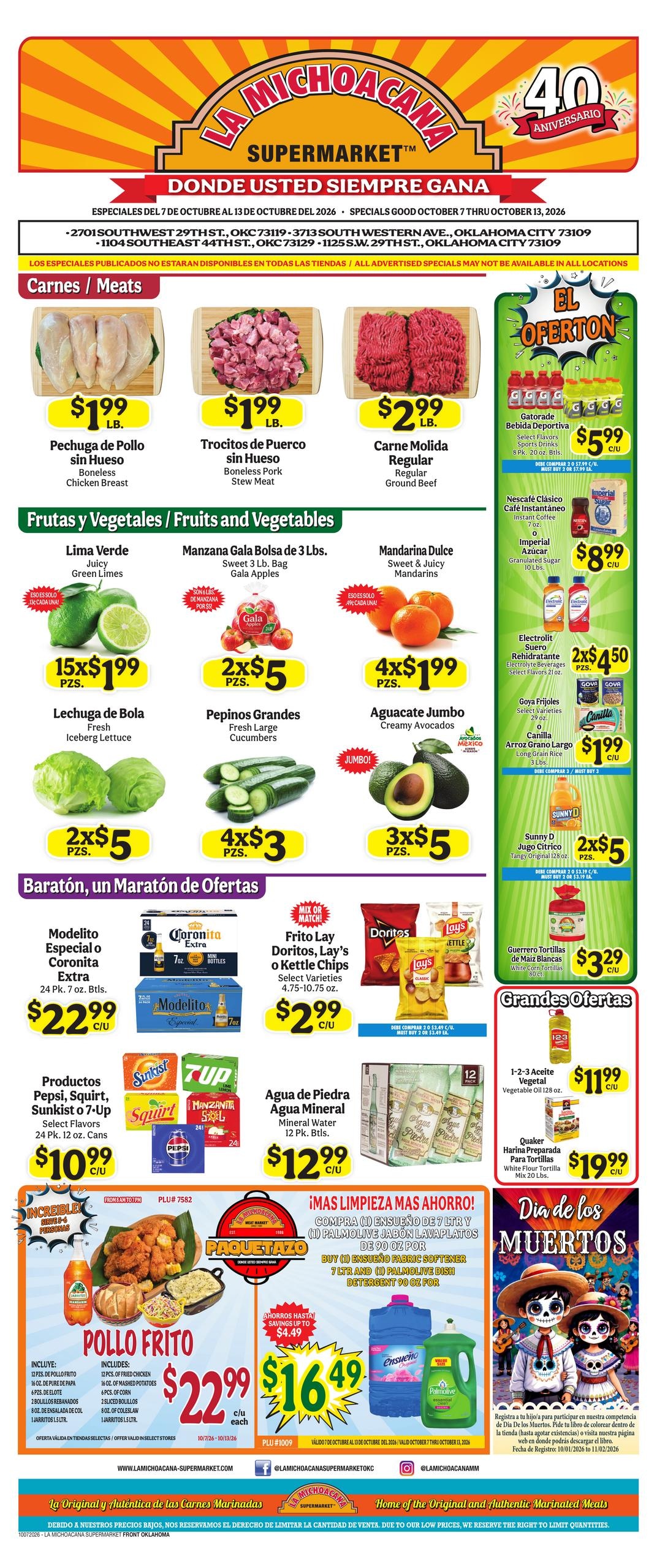 La Michoacana Supermarket weekly ad page 1