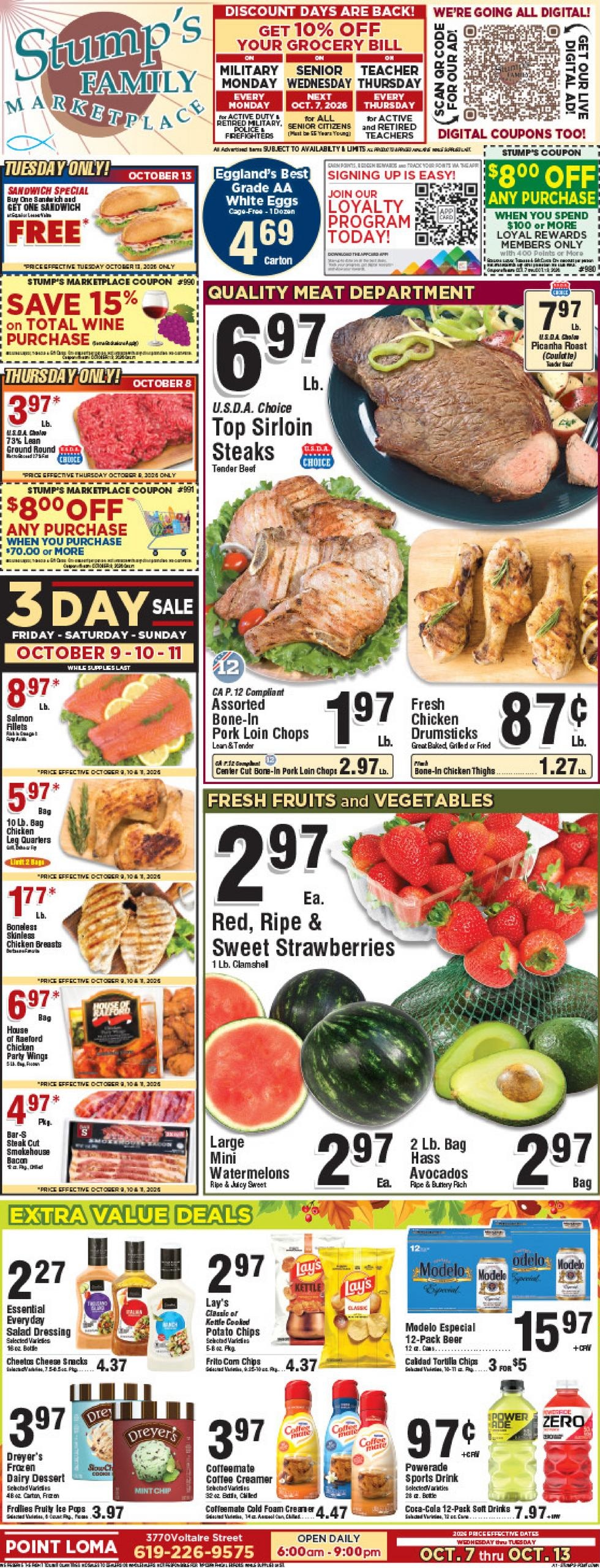 Stump’s Family Marketplace weekly ad page 1