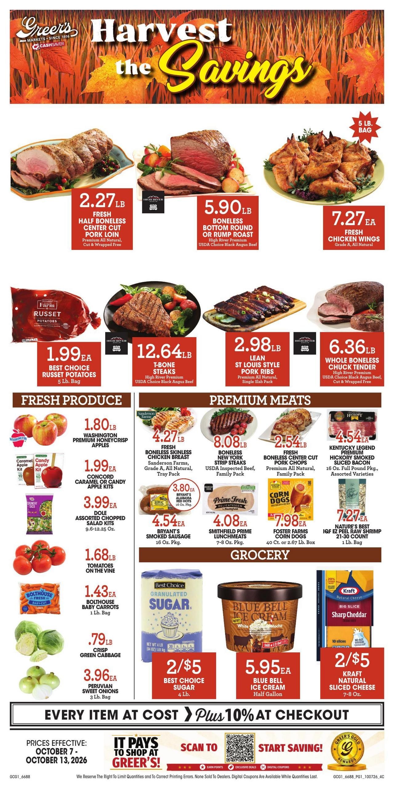 Greer's Cashsaver weekly ad page 1
