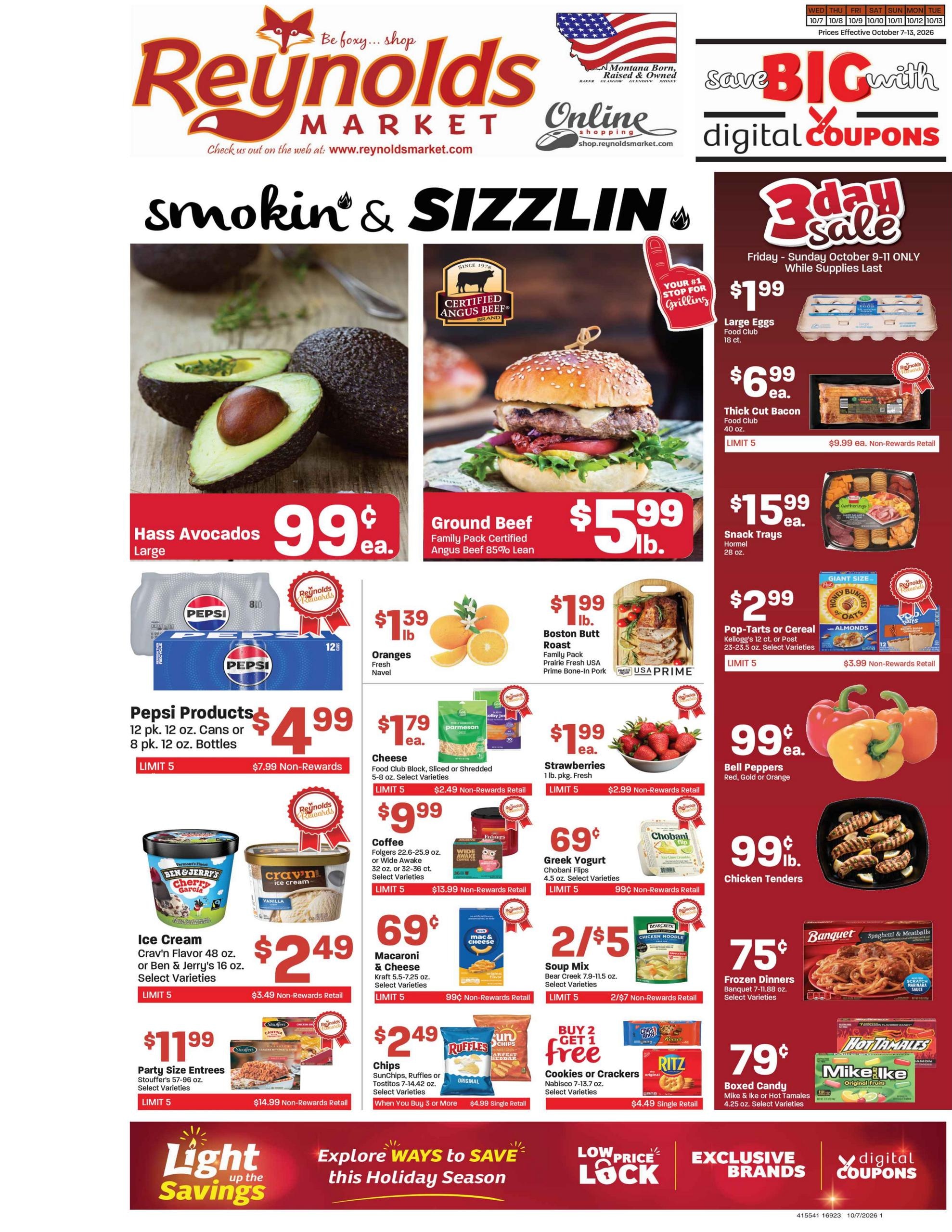 Reynold's Market weekly ad page 1